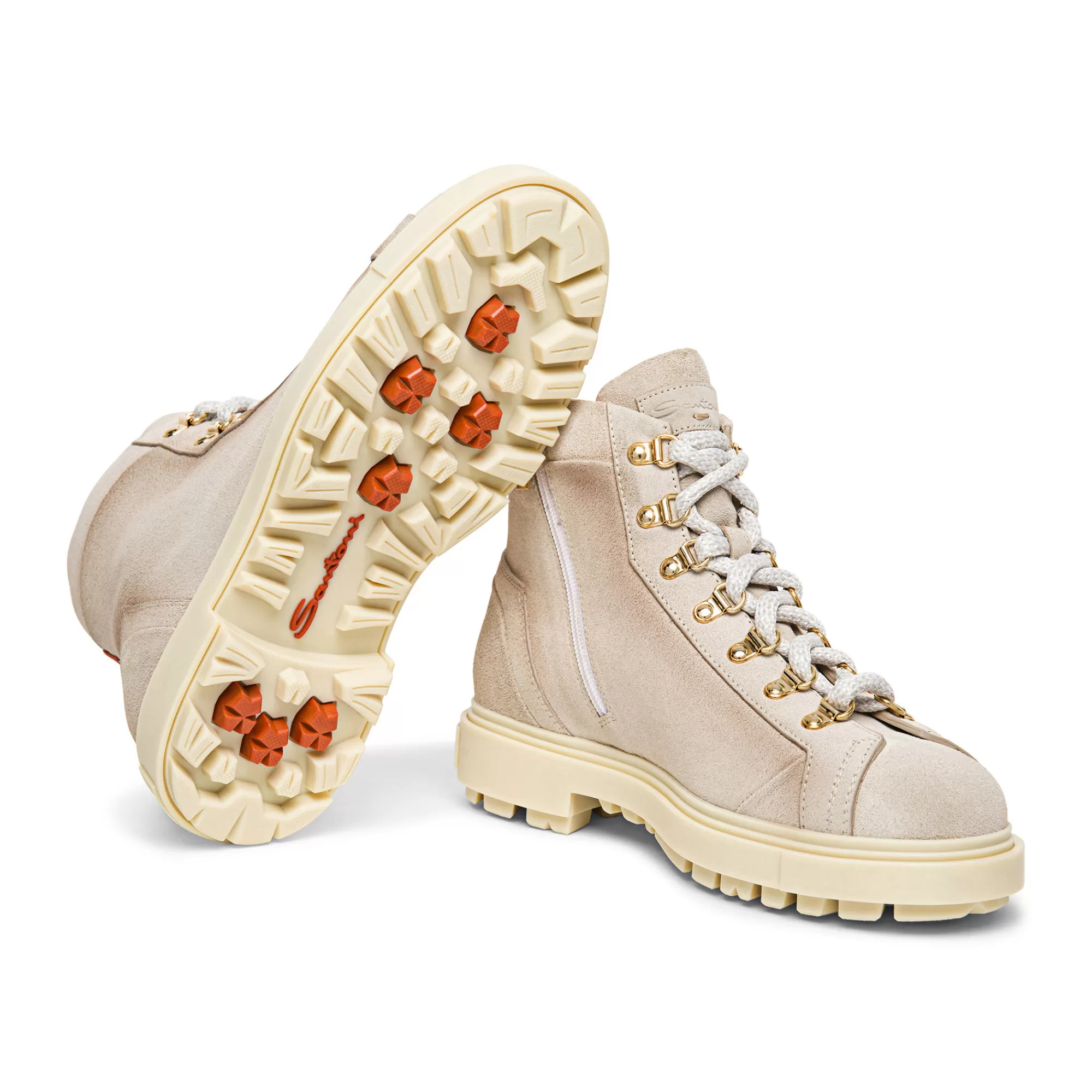 Discount Scarponcino da montagna da uomo in suede bianco Vedi tutte le calzature | Stivali