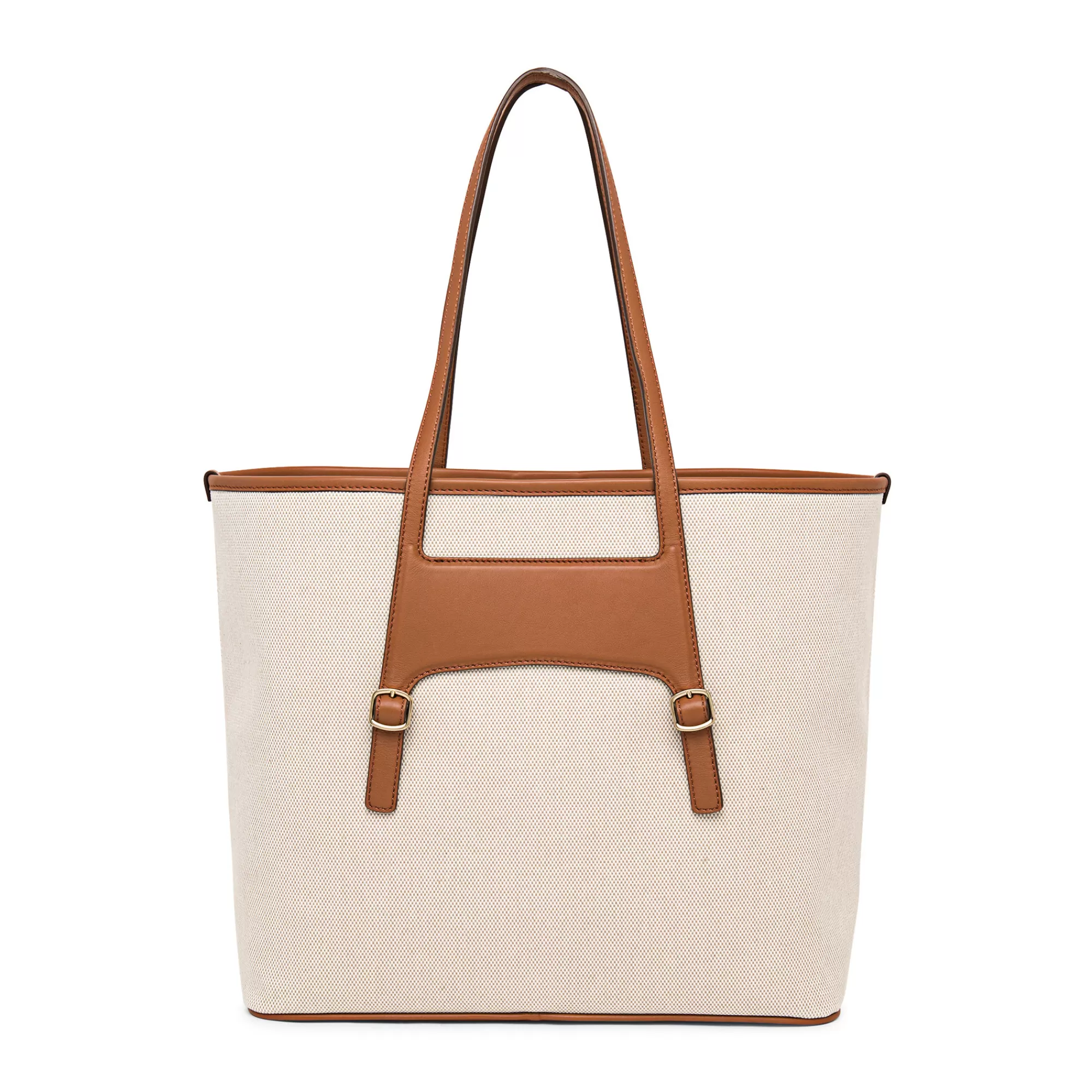 Sale Shopping bag in canvas e pelle marrone Borse