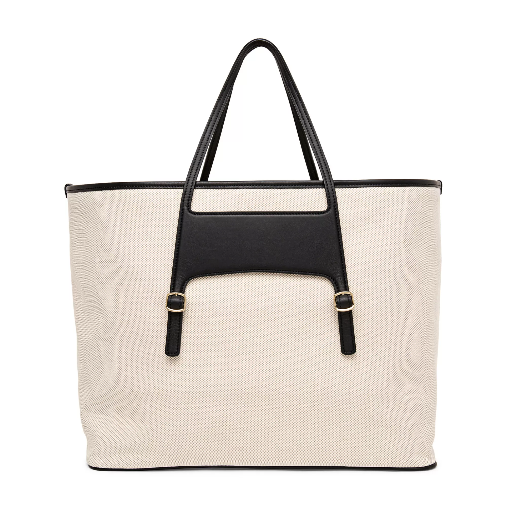 Discount Shopping bag in canvas e pelle nera Borse