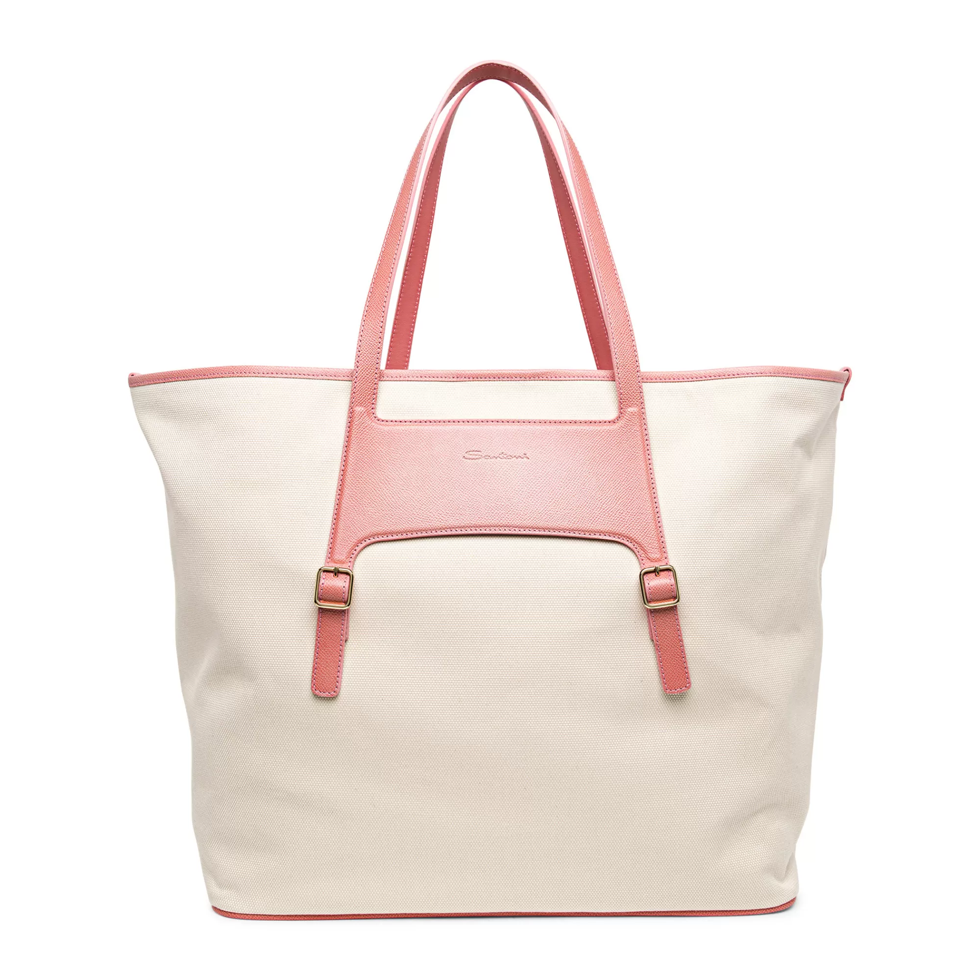 Sale Shopping bag in canvas e saffiano rosa Borse