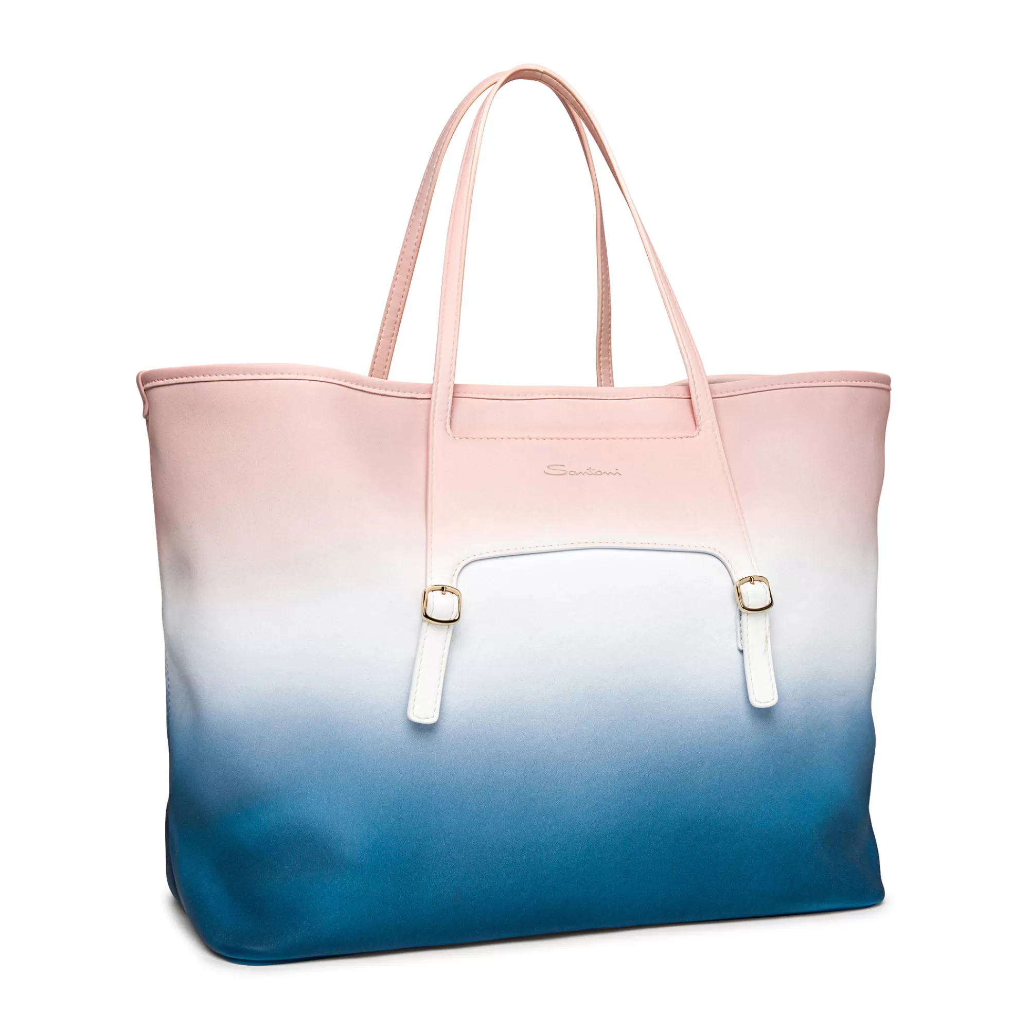 Flash Sale Shopping bag in pelle rosa, bianca e blu Borse | Vedi tutte le calzature