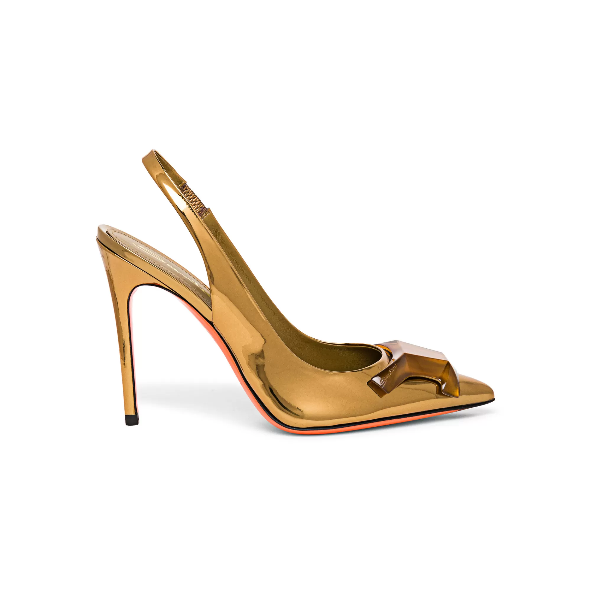 New Slingback Sibille tacco alto da donna in materiale specchiato oro Vedi tutte le calzature | Décolletés