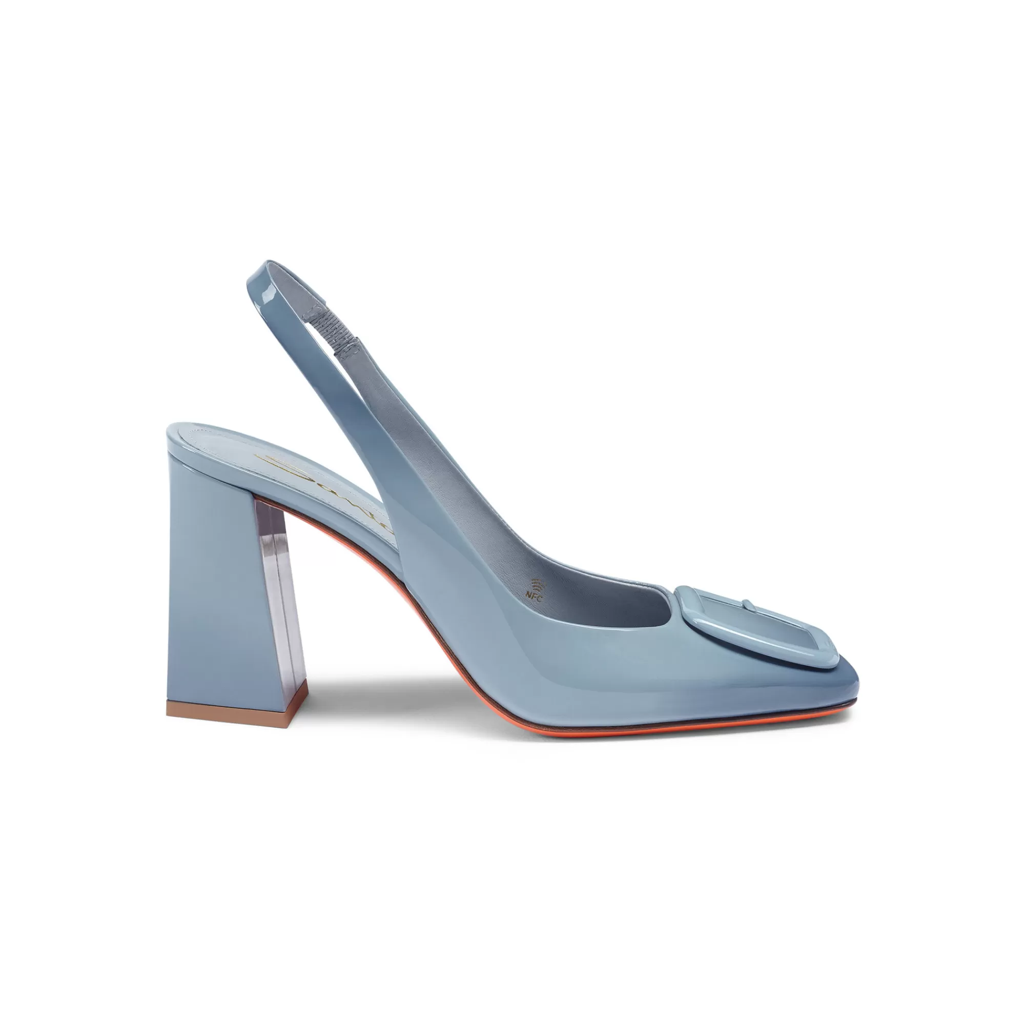 Discount Slingback tacco alto da donna in vernice azzurra Vedi tutte le calzature | Décolletés