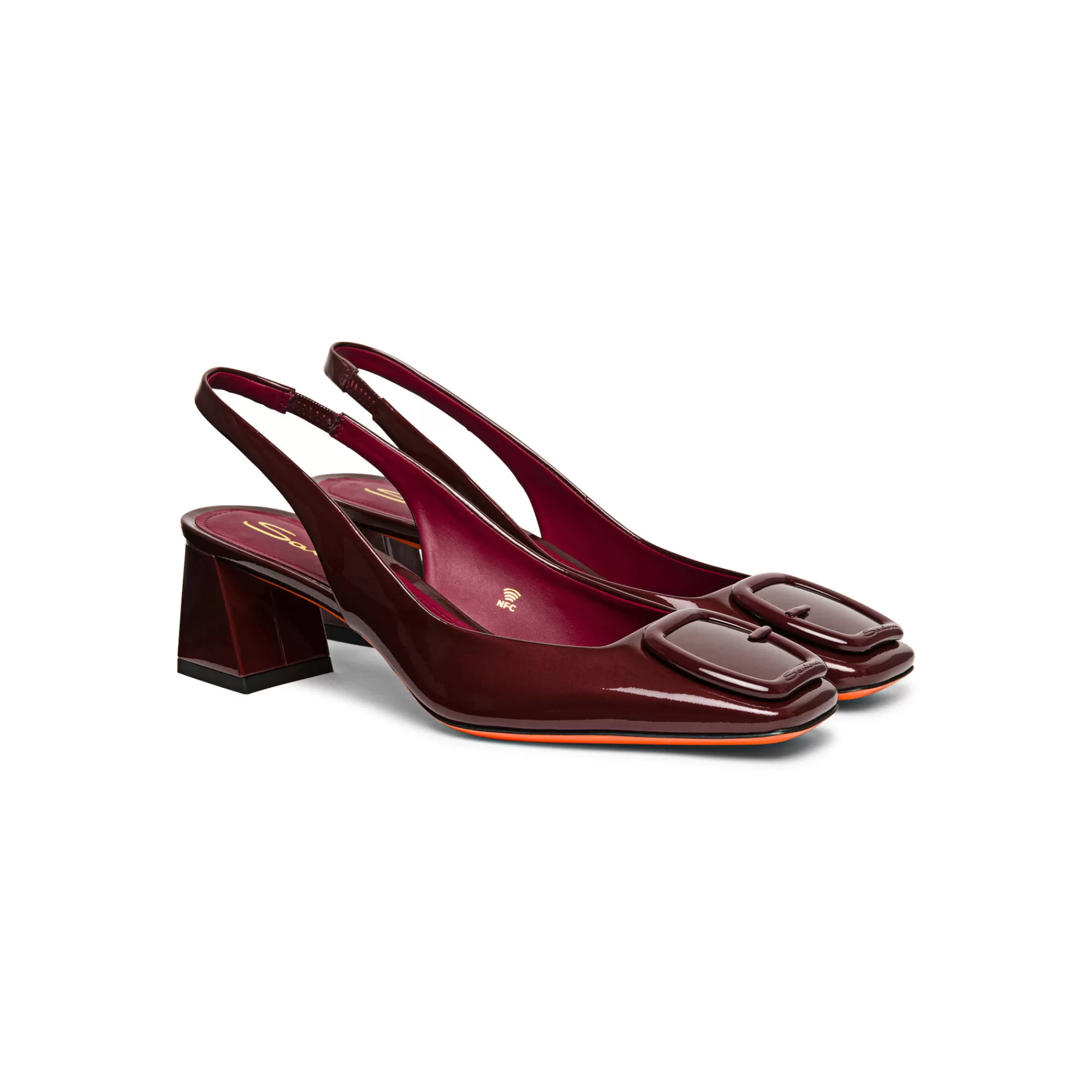 Fashion Slingback tacco medio da donna in vernice bordeaux Vedi tutte le calzature | Décolletés