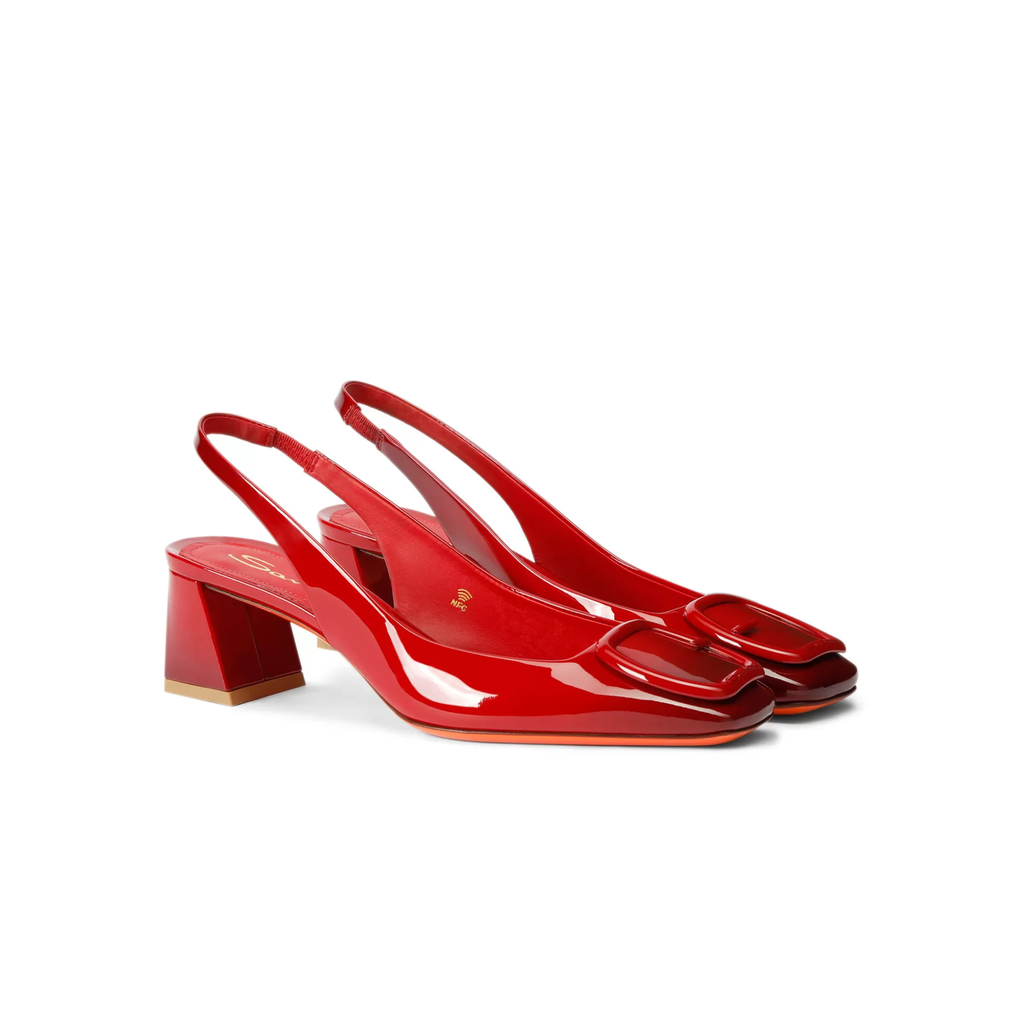 Outlet Slingback tacco medio da donna in vernice rossa Vedi tutte le calzature | Décolletés