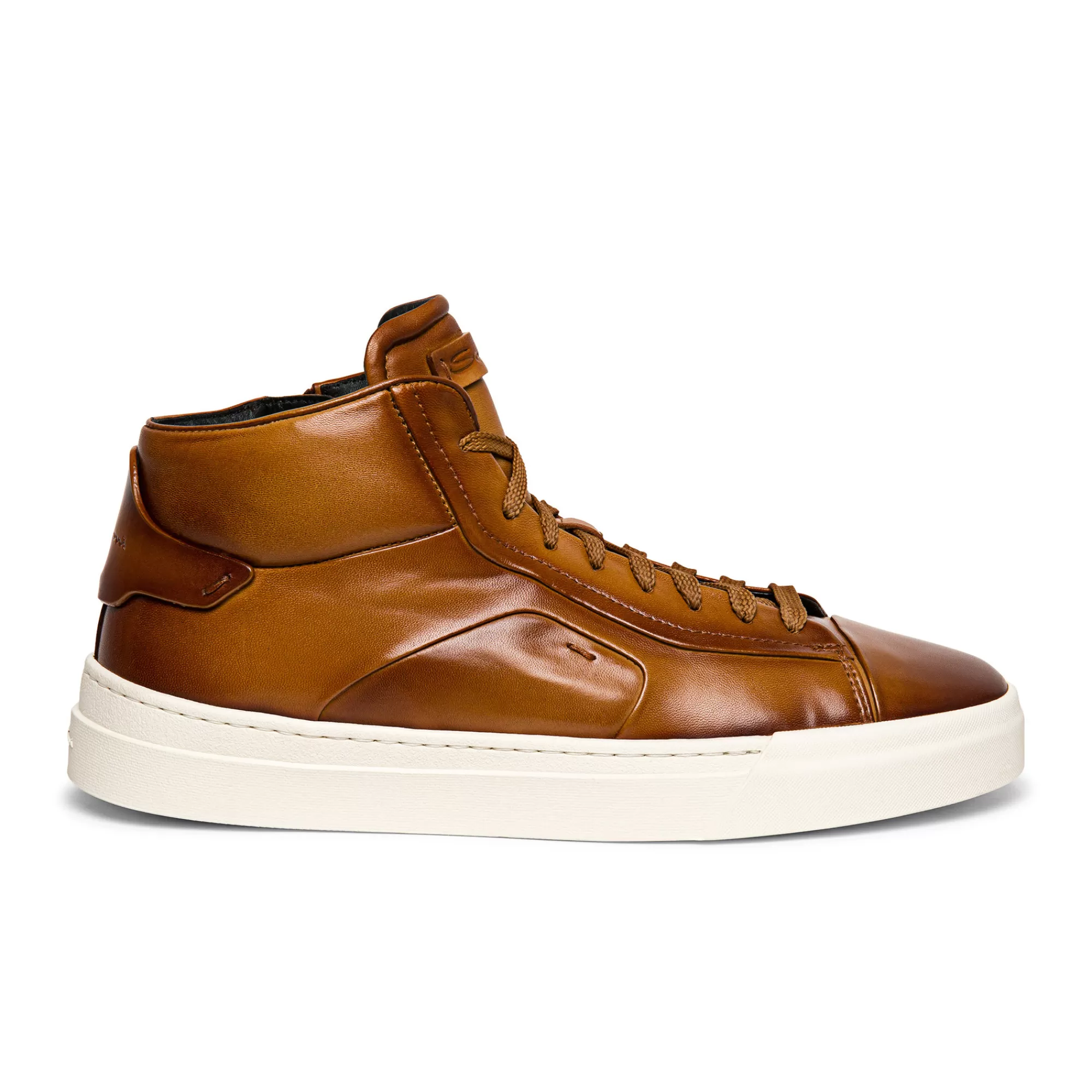 Clearance Sneaker alta da uomo in pelle marrone Vedi tutte le calzature | Sneakers