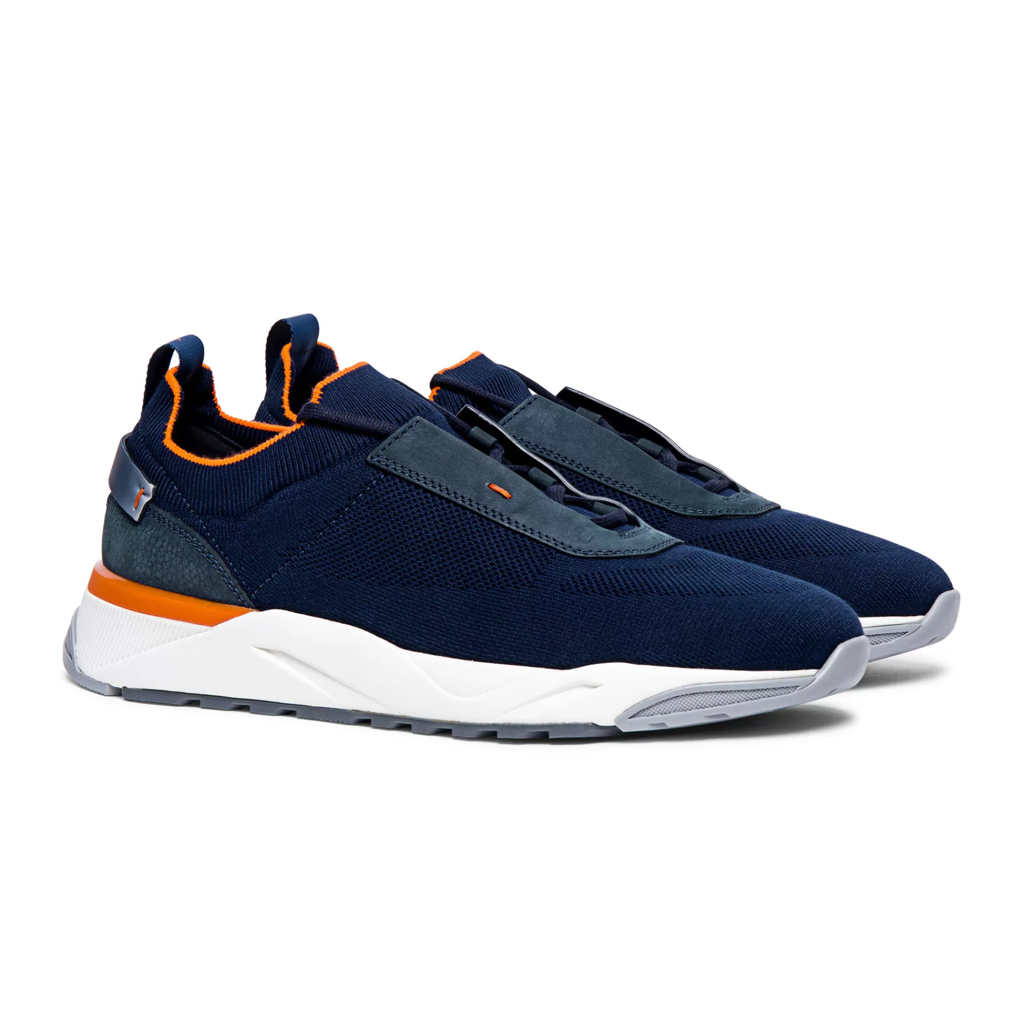 Cheap Sneaker da uomo in maglia stretch e nabuck blu Vedi tutte le calzature | Sneakers