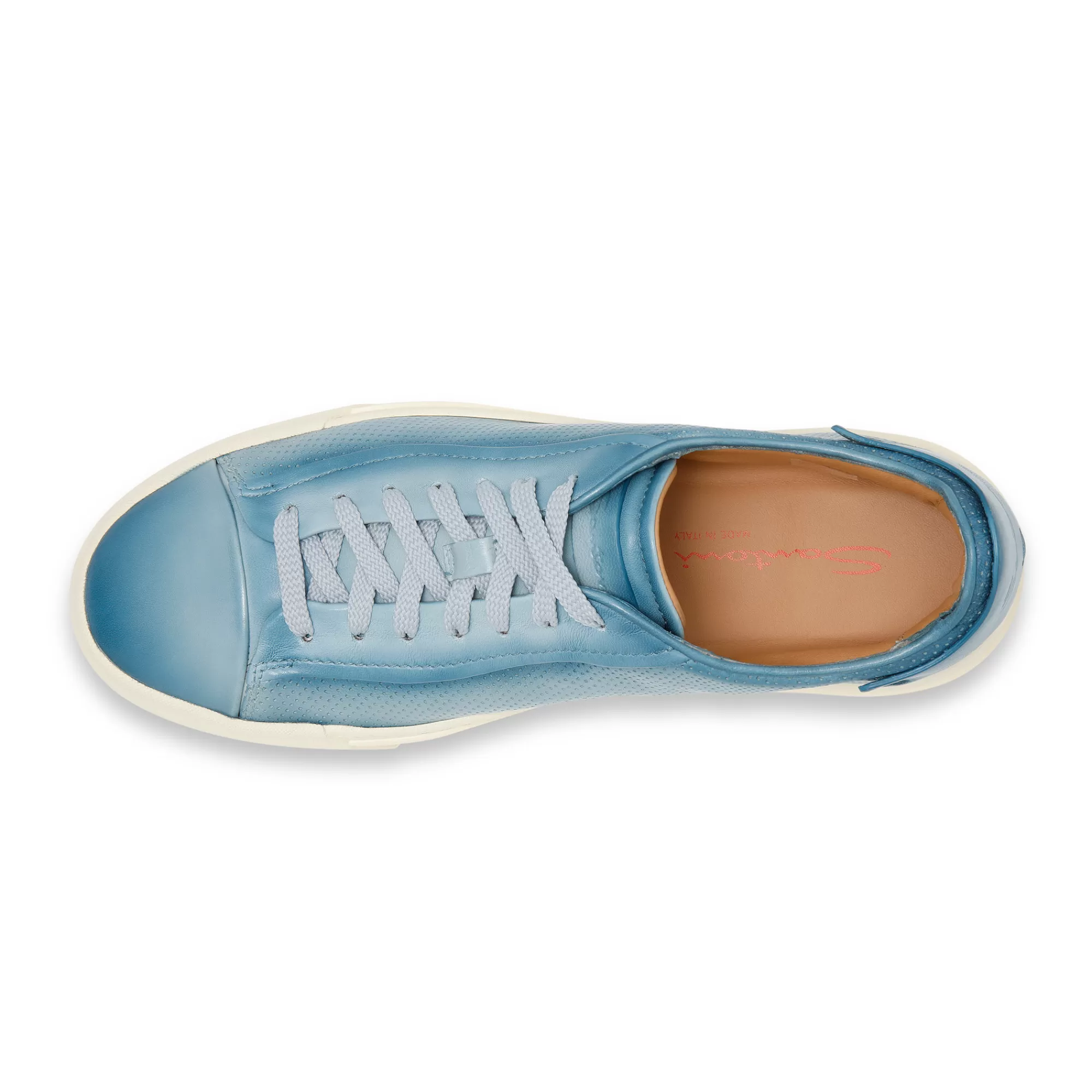 Clearance Sneaker effetto traforato da uomo in pelle anticata azzurro | SUGGERIMENTI Vedi tutte le calzature | Sneakers