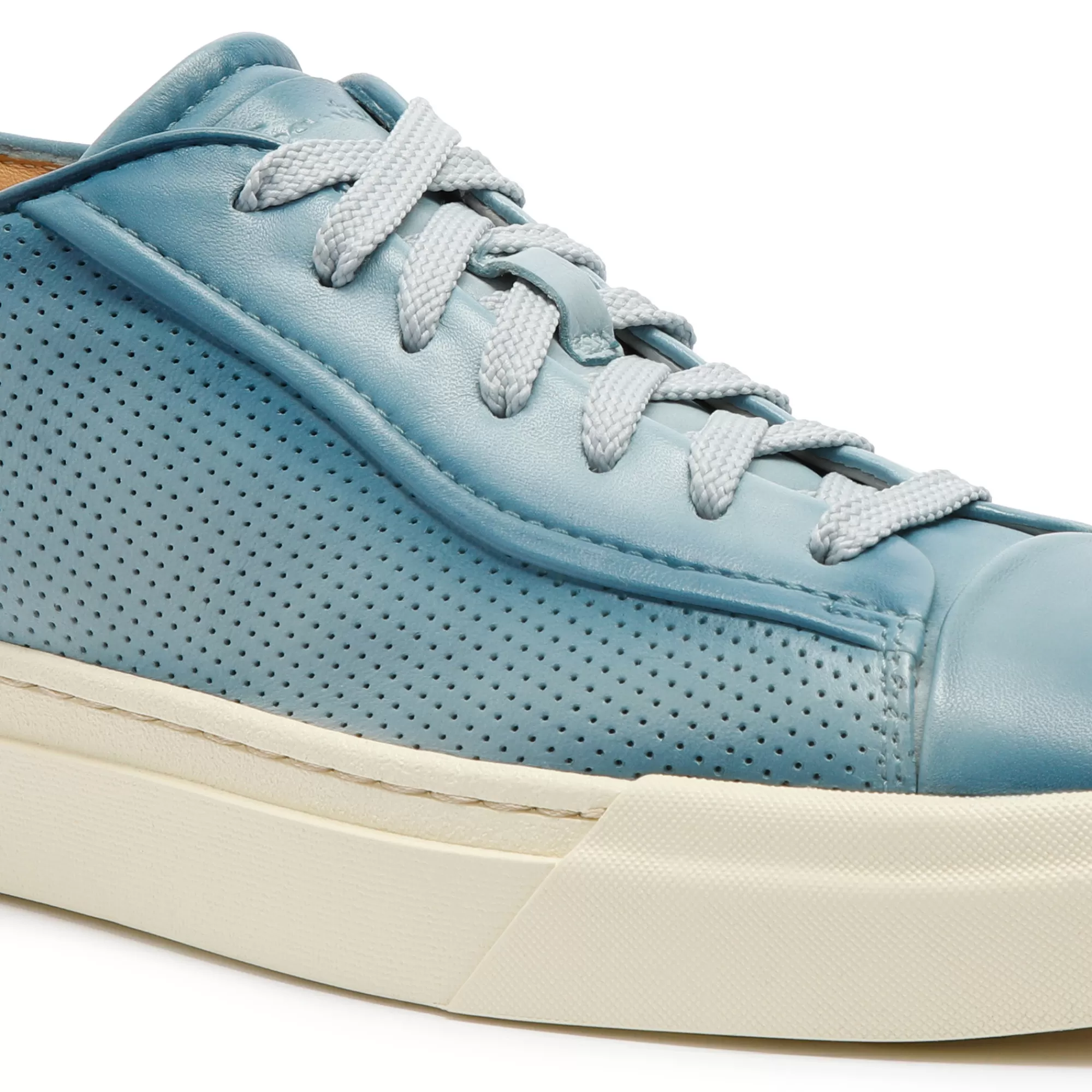Clearance Sneaker effetto traforato da uomo in pelle anticata azzurro | SUGGERIMENTI Vedi tutte le calzature | Sneakers