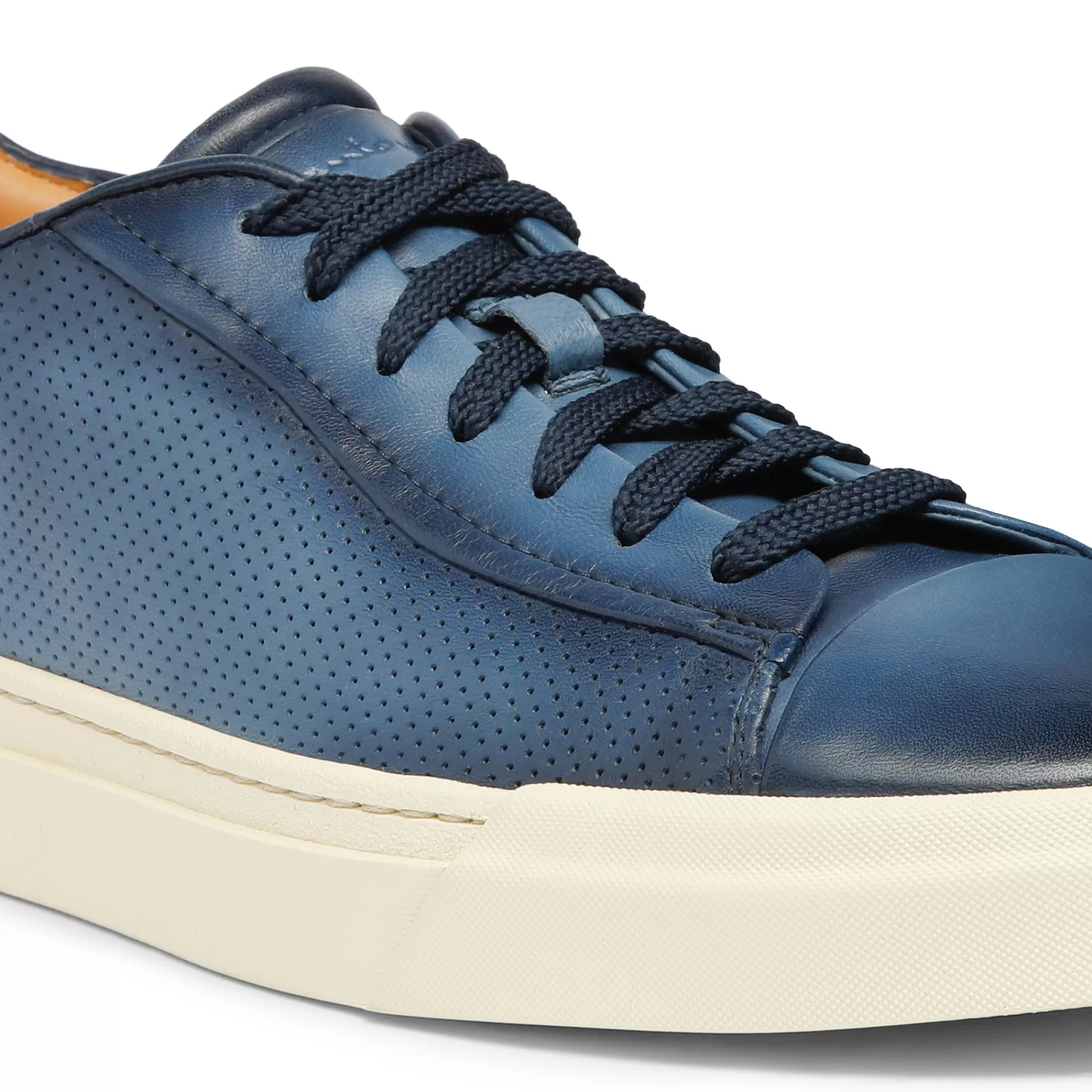Flash Sale Sneaker effetto traforato da uomo in pelle anticata blu | SUGGERIMENTI Vedi tutte le calzature | Sneakers