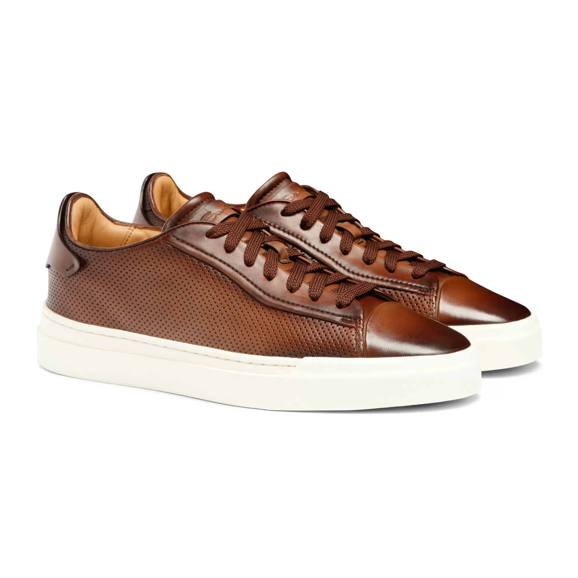 Sale Sneaker effetto traforato da uomo in pelle anticata marrone | SUGGERIMENTI Vedi tutte le calzature | Sneakers