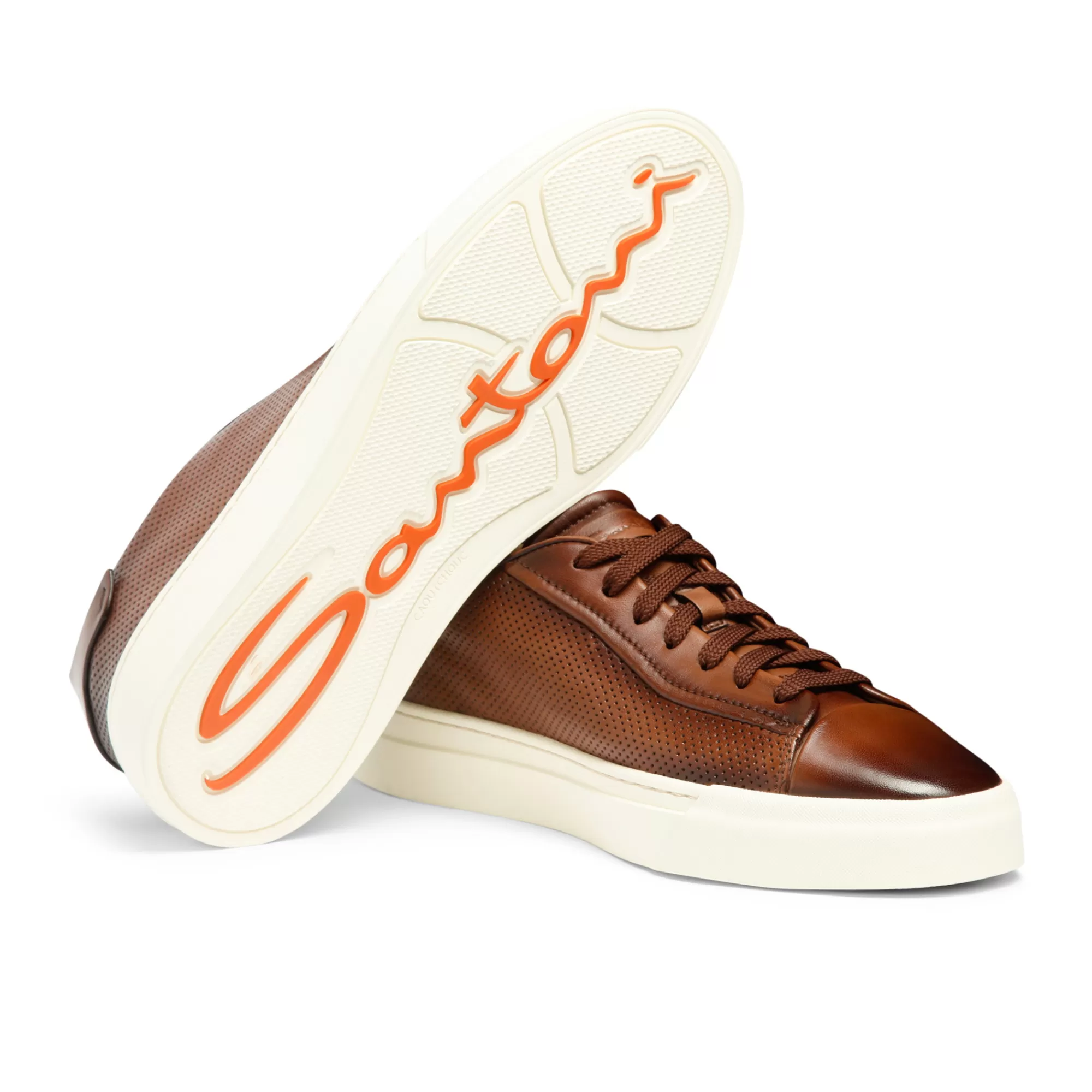 Sale Sneaker effetto traforato da uomo in pelle anticata marrone | SUGGERIMENTI Vedi tutte le calzature | Sneakers