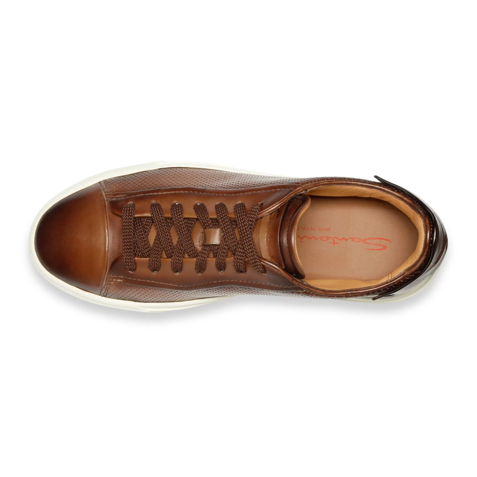 Sale Sneaker effetto traforato da uomo in pelle anticata marrone | SUGGERIMENTI Vedi tutte le calzature | Sneakers