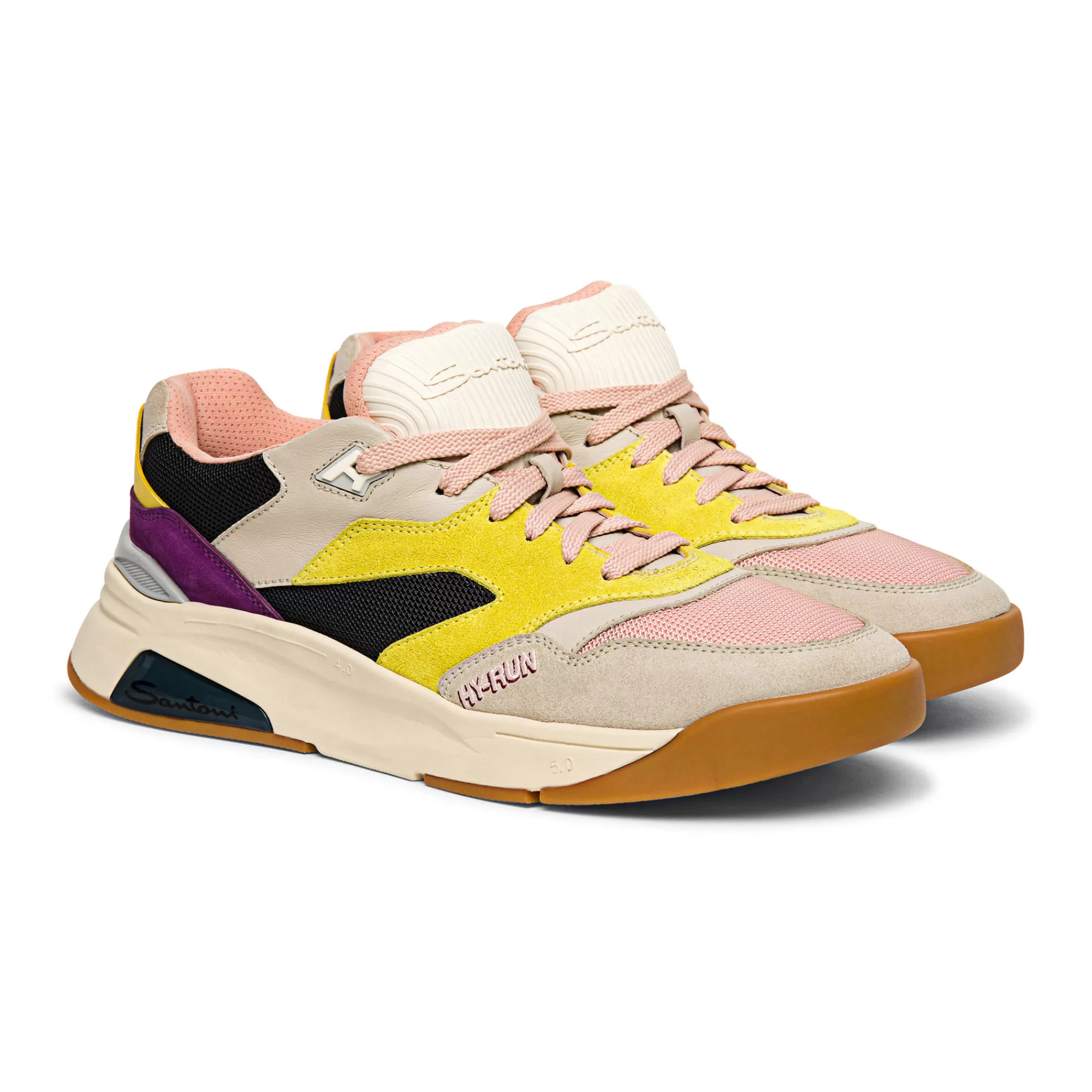 Hot Sneaker Hy-Run da uomo in pelle e tessuto multicolore Vedi tutte le calzature | Sneakers