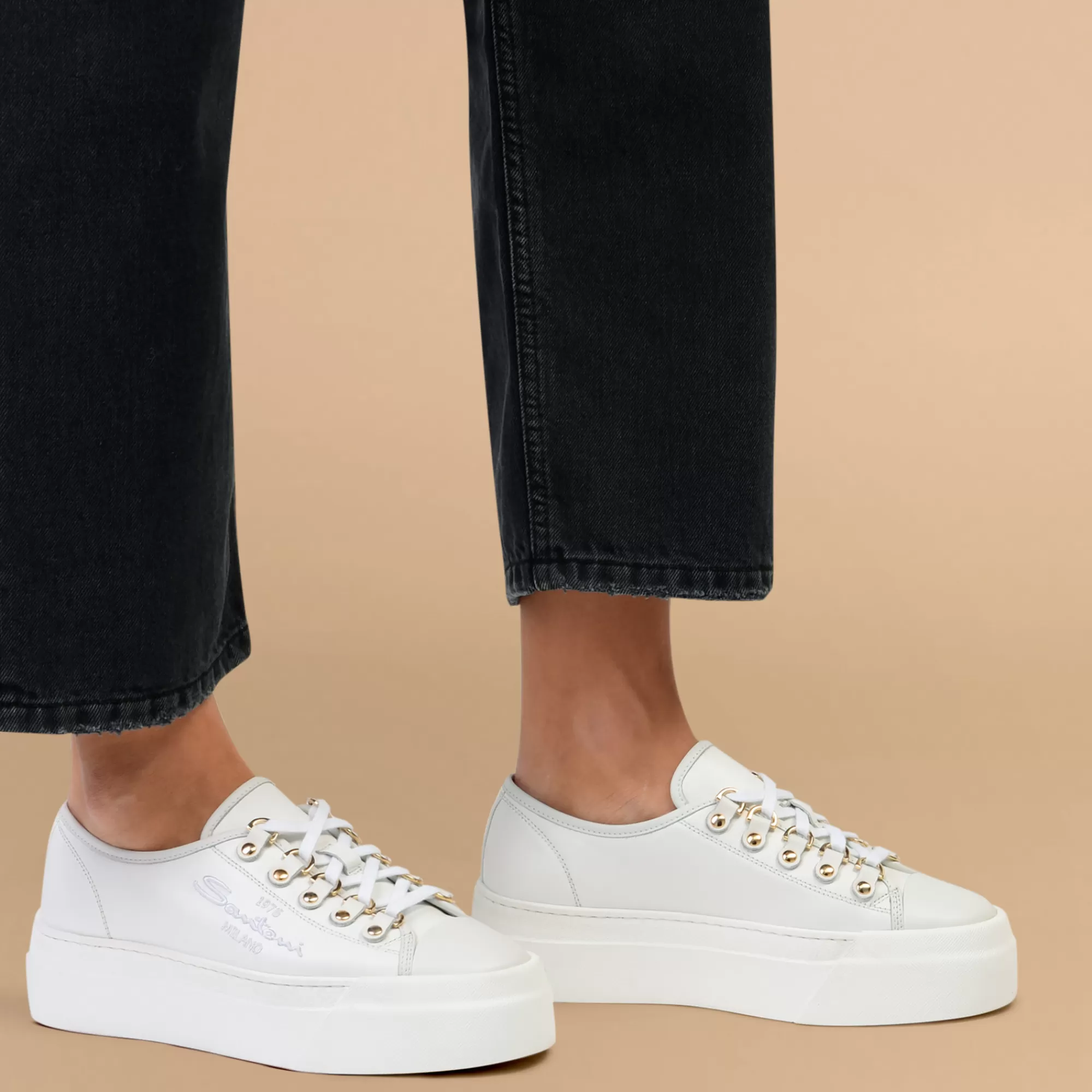 Discount Sneaker platform da donna in pelle bianca Vedi tutte le calzature | Sneakers