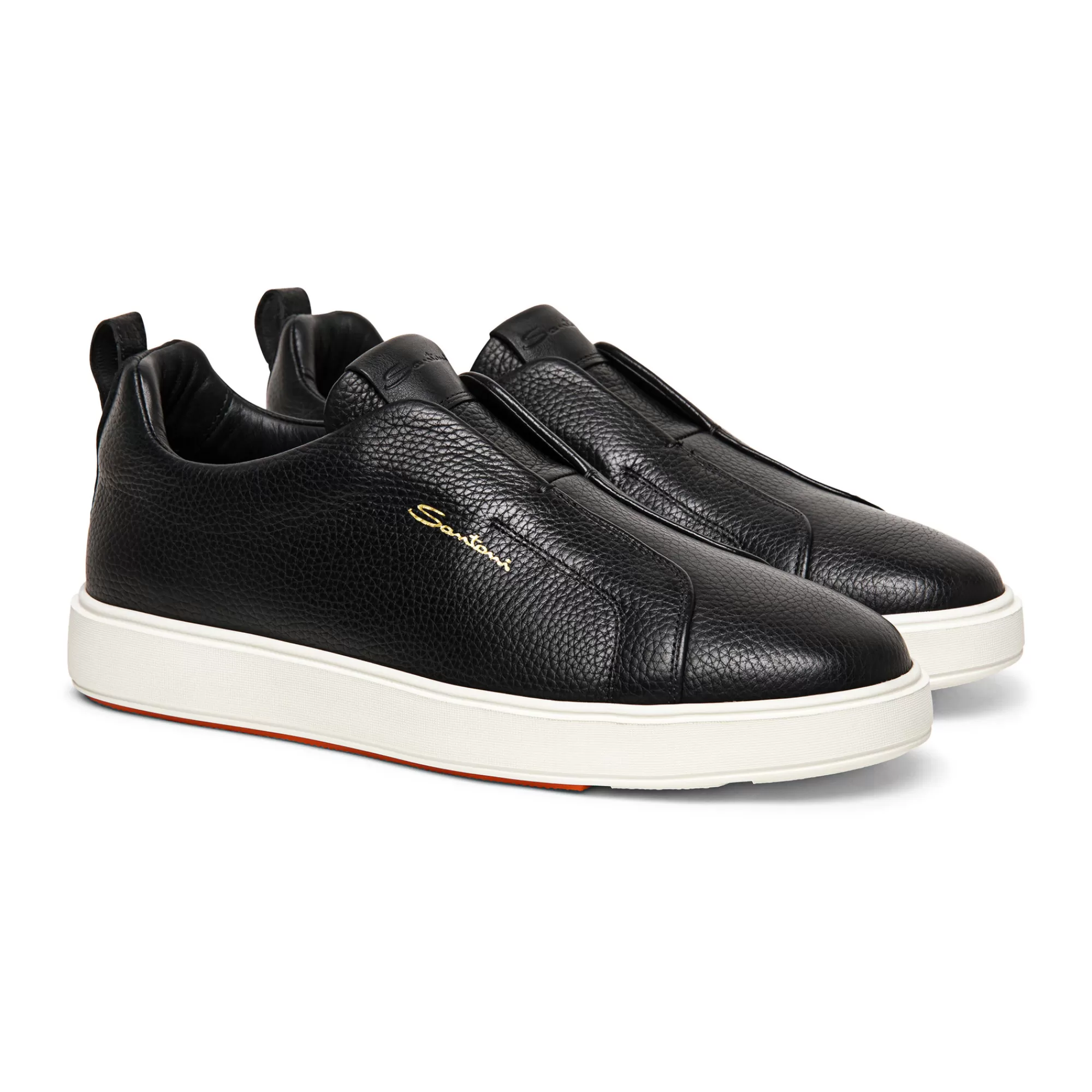 Outlet Sneaker slip-on da uomo in pelle bottatala nera Vedi tutte le calzature | Sneakers