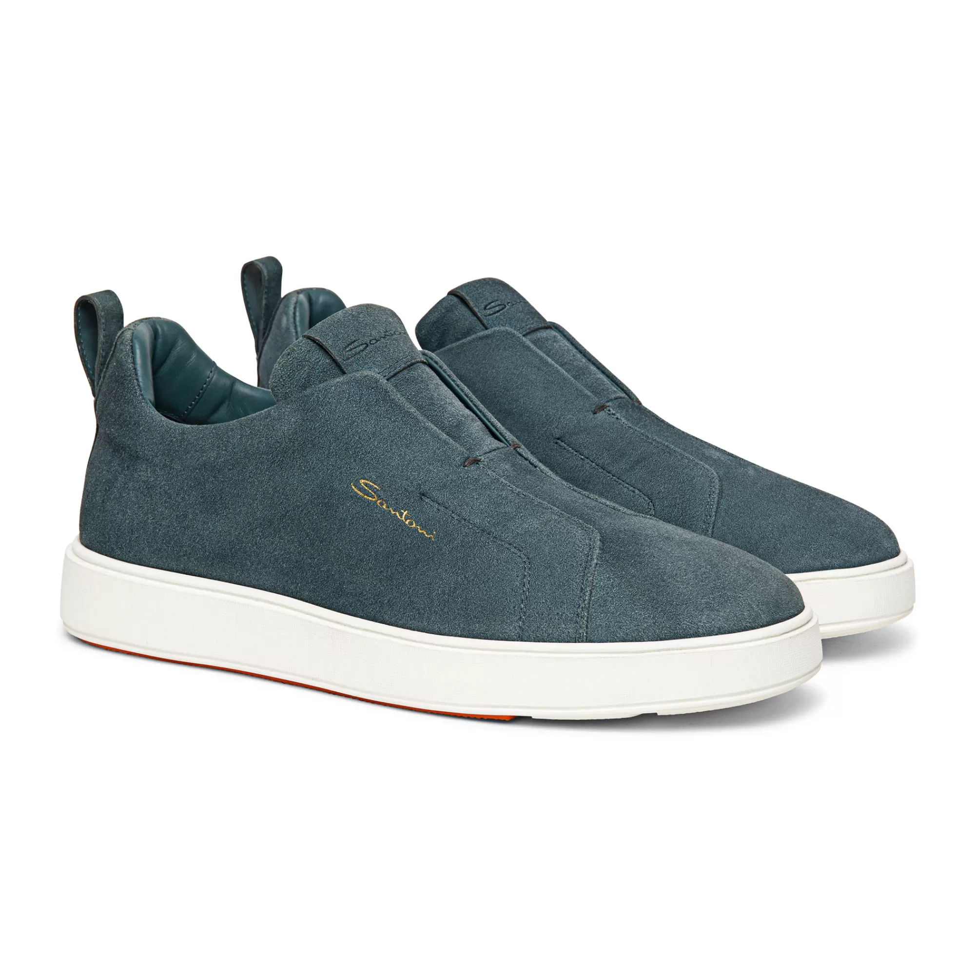 Shop Sneaker slip-on da uomo in suede verde petrolio Vedi tutte le calzature | Sneakers