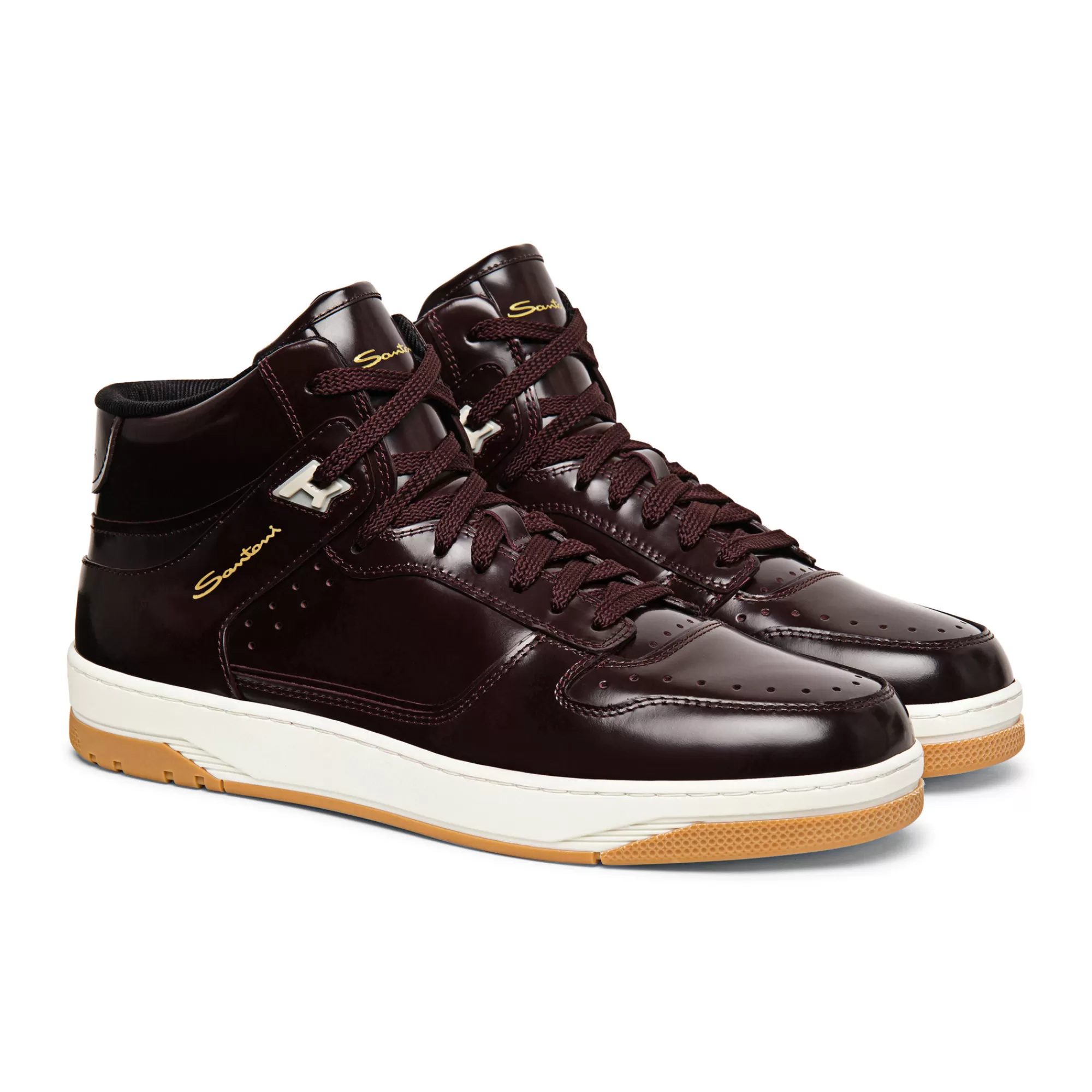 Flash Sale Sneaker Sneak-air alta da uomo in pelle lucida bordeaux Vedi tutte le calzature | Sneakers