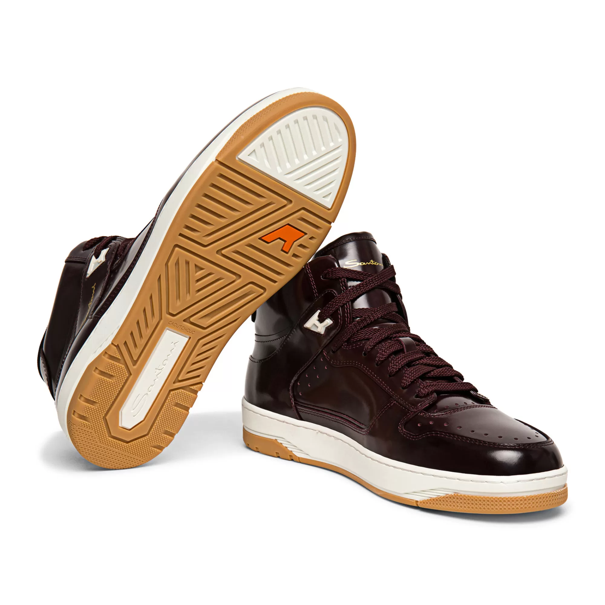 Flash Sale Sneaker Sneak-air alta da uomo in pelle lucida bordeaux Vedi tutte le calzature | Sneakers