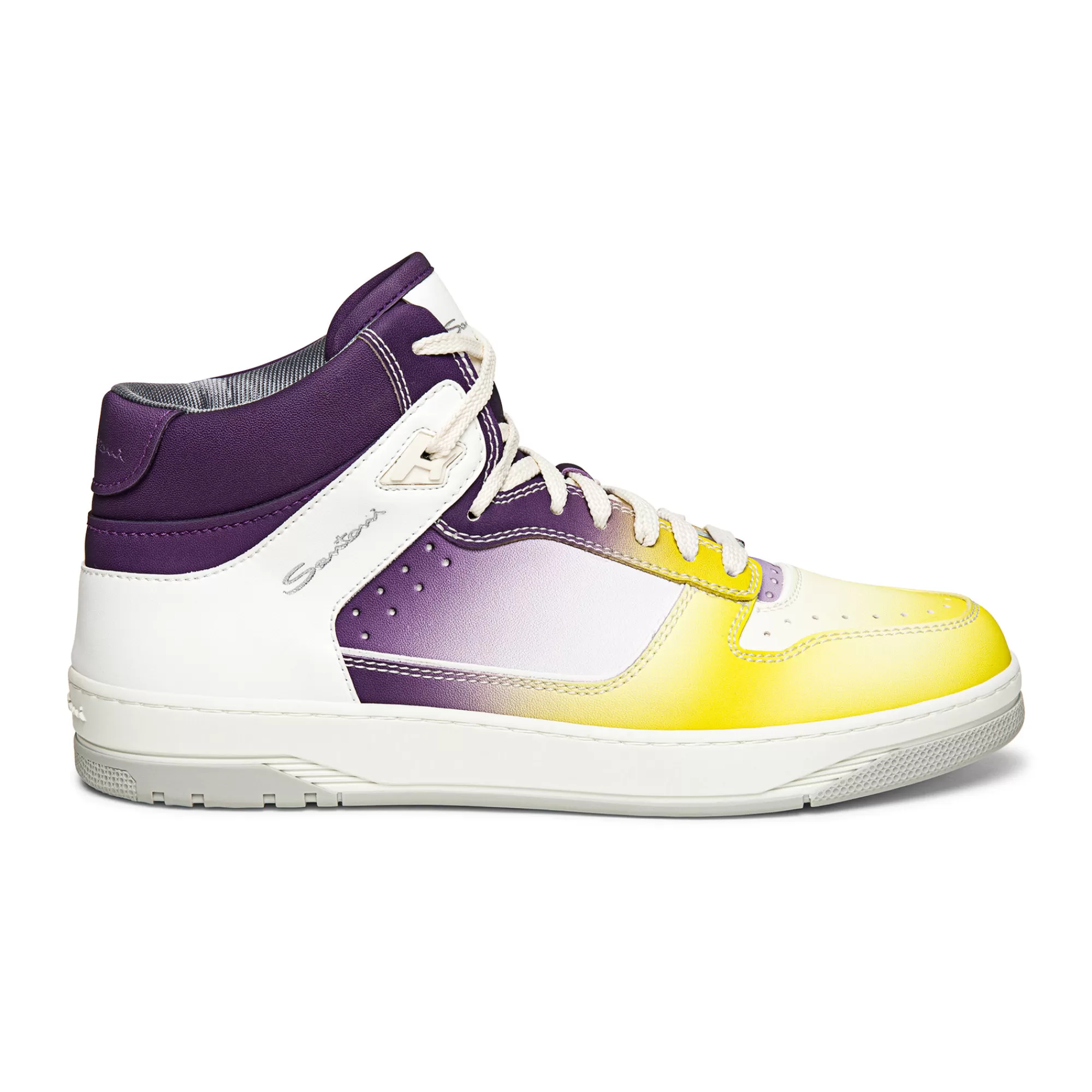 Sale Sneaker Sneak-Air alta da uomo in pelle viola, bianca e gialla Vedi tutte le calzature | Sneakers
