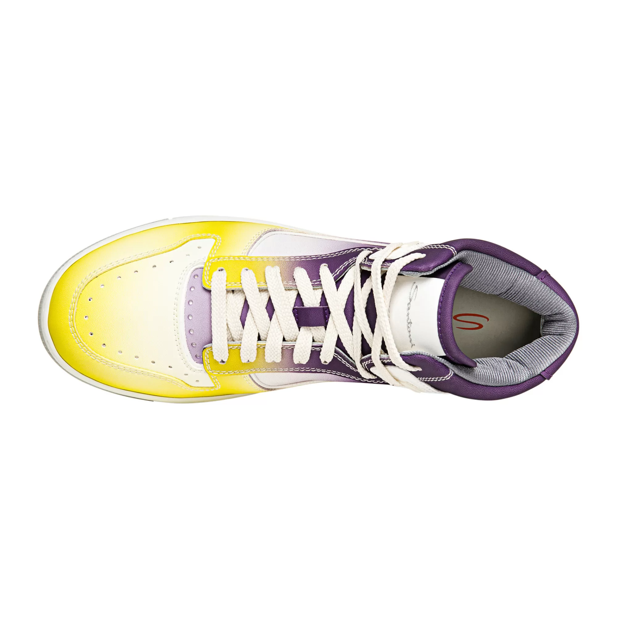 Sale Sneaker Sneak-Air alta da uomo in pelle viola, bianca e gialla Vedi tutte le calzature | Sneakers