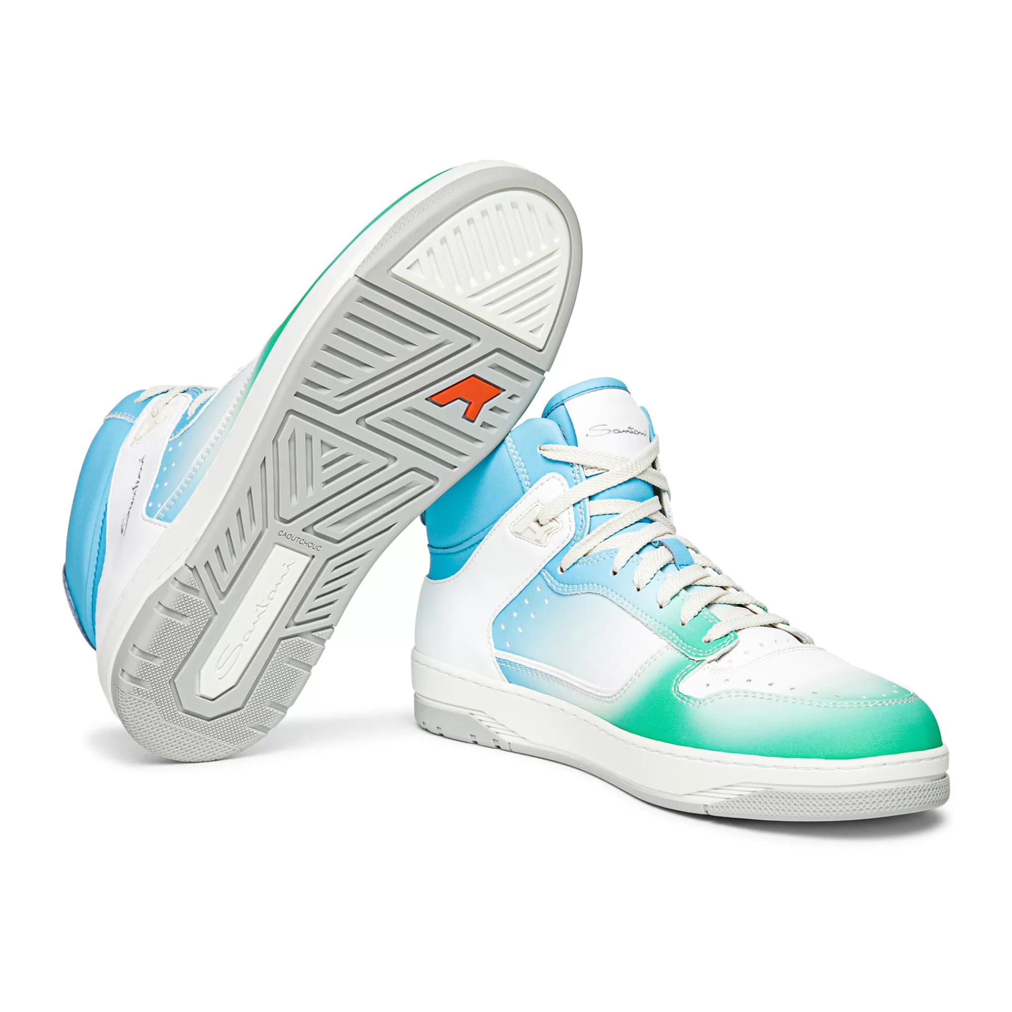 Sale Sneaker Sneak-Air da uomo in pelle azzurra, bianca e verde Vedi tutte le calzature | Sneakers