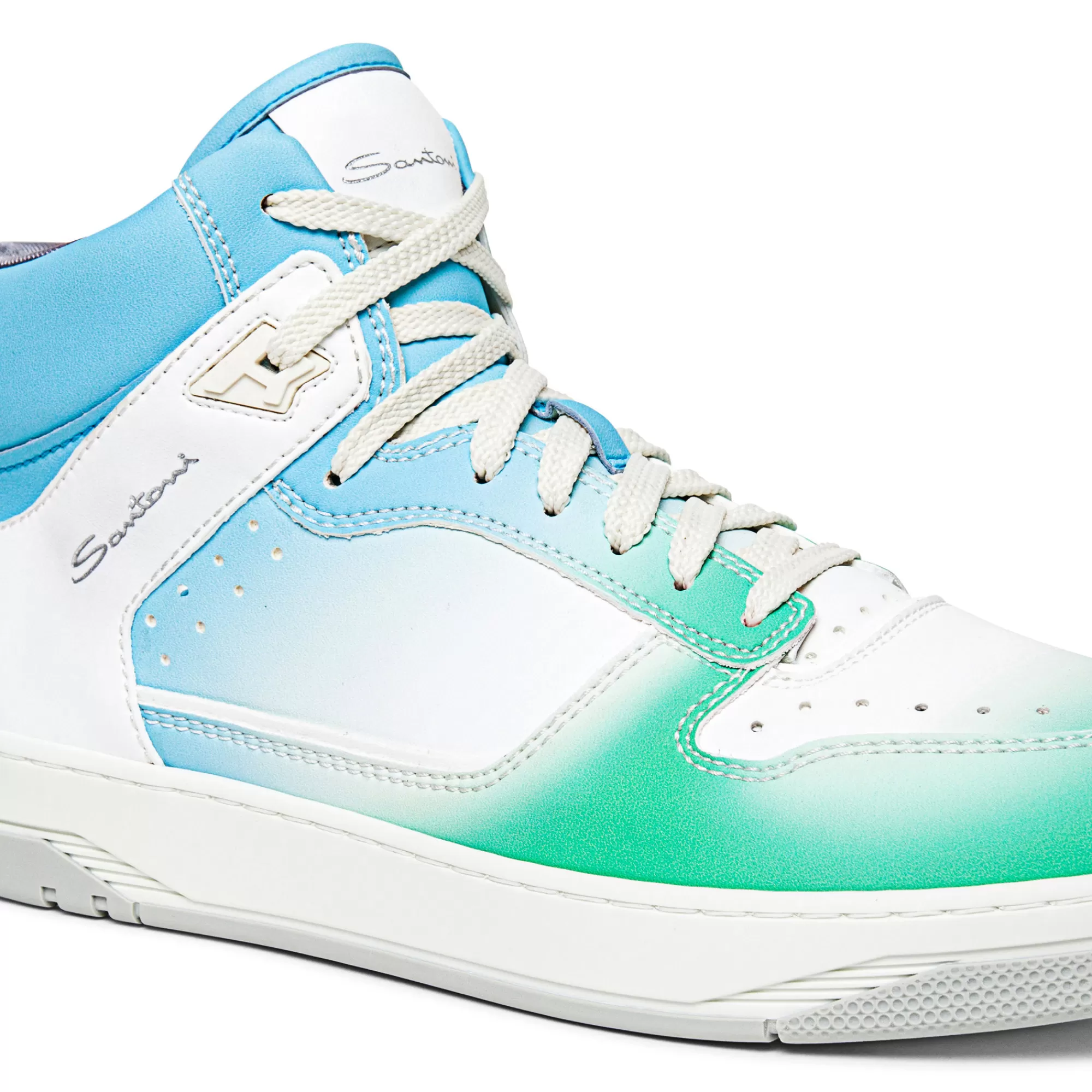 Sale Sneaker Sneak-Air da uomo in pelle azzurra, bianca e verde Vedi tutte le calzature | Sneakers