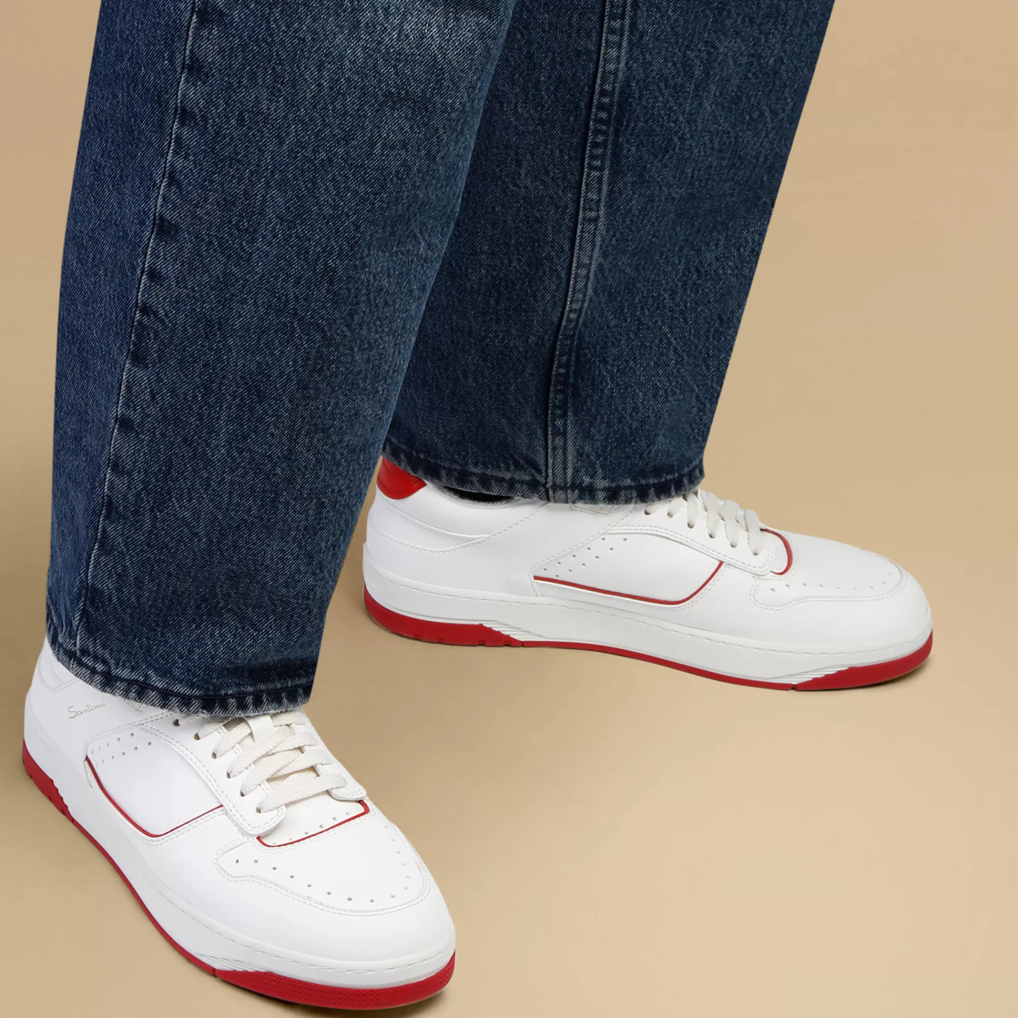 Cheap Sneaker Sneak-Air da uomo in pelle bianca e rossa Vedi tutte le calzature | Sneakers