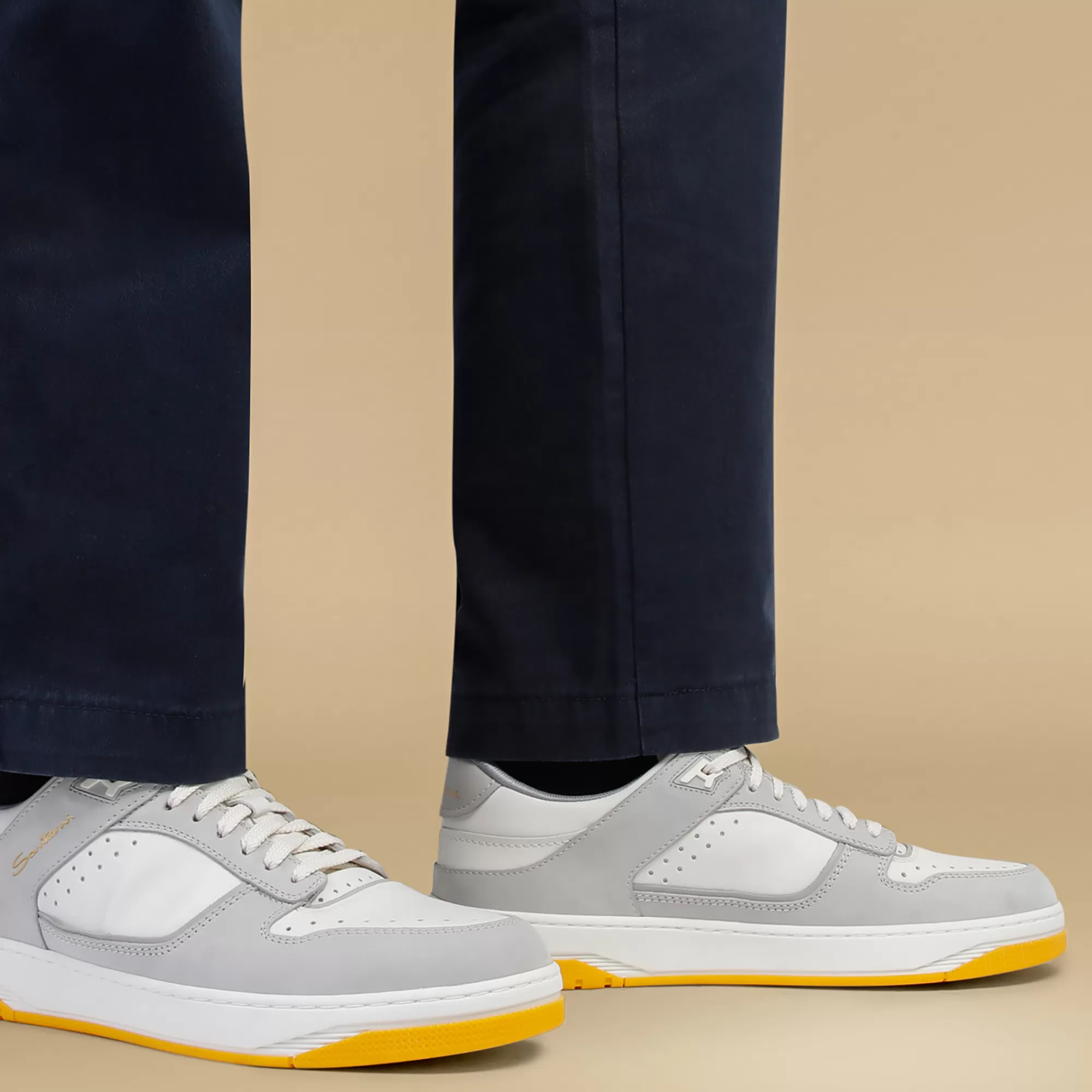 Cheap Sneaker Sneak-Air da uomo in pelle e nabuck bianca e grigia Vedi tutte le calzature | Sneakers
