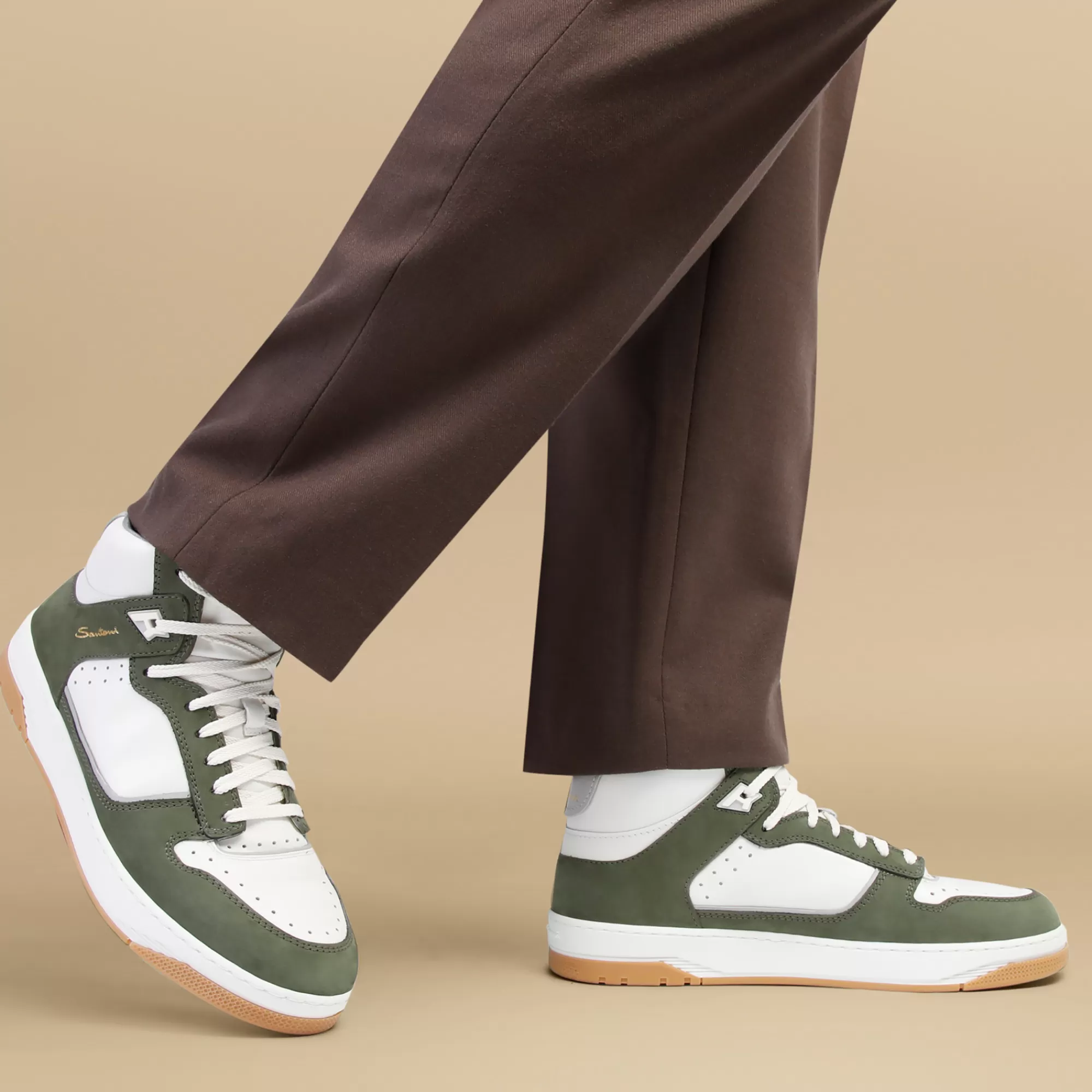 Online Sneaker Sneak-Air da uomo in pelle e nabuck bianca e verde Vedi tutte le calzature | Sneakers