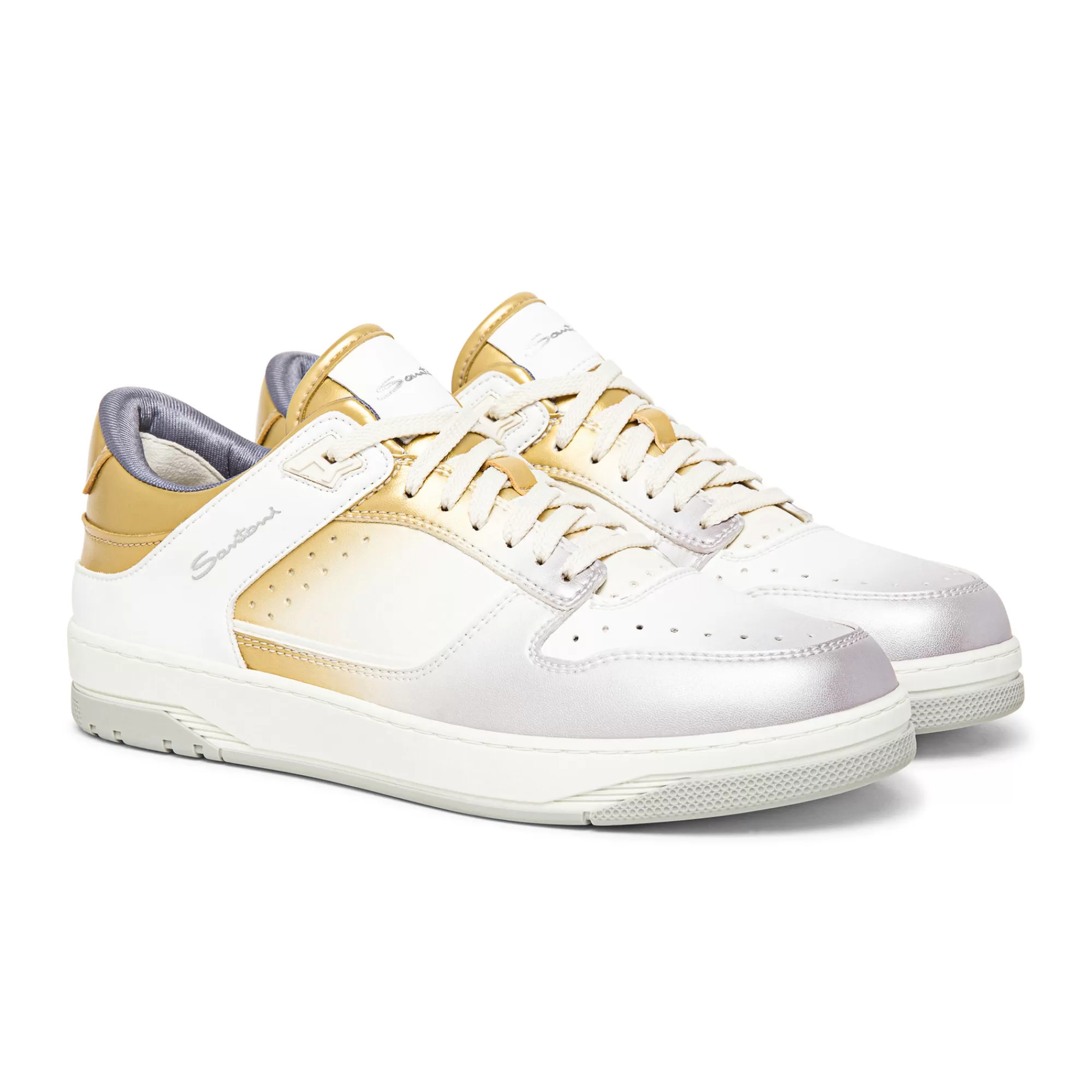Cheap Sneaker Sneak-Air da uomo in pelle oro, bianca e argento Vedi tutte le calzature | Sneakers