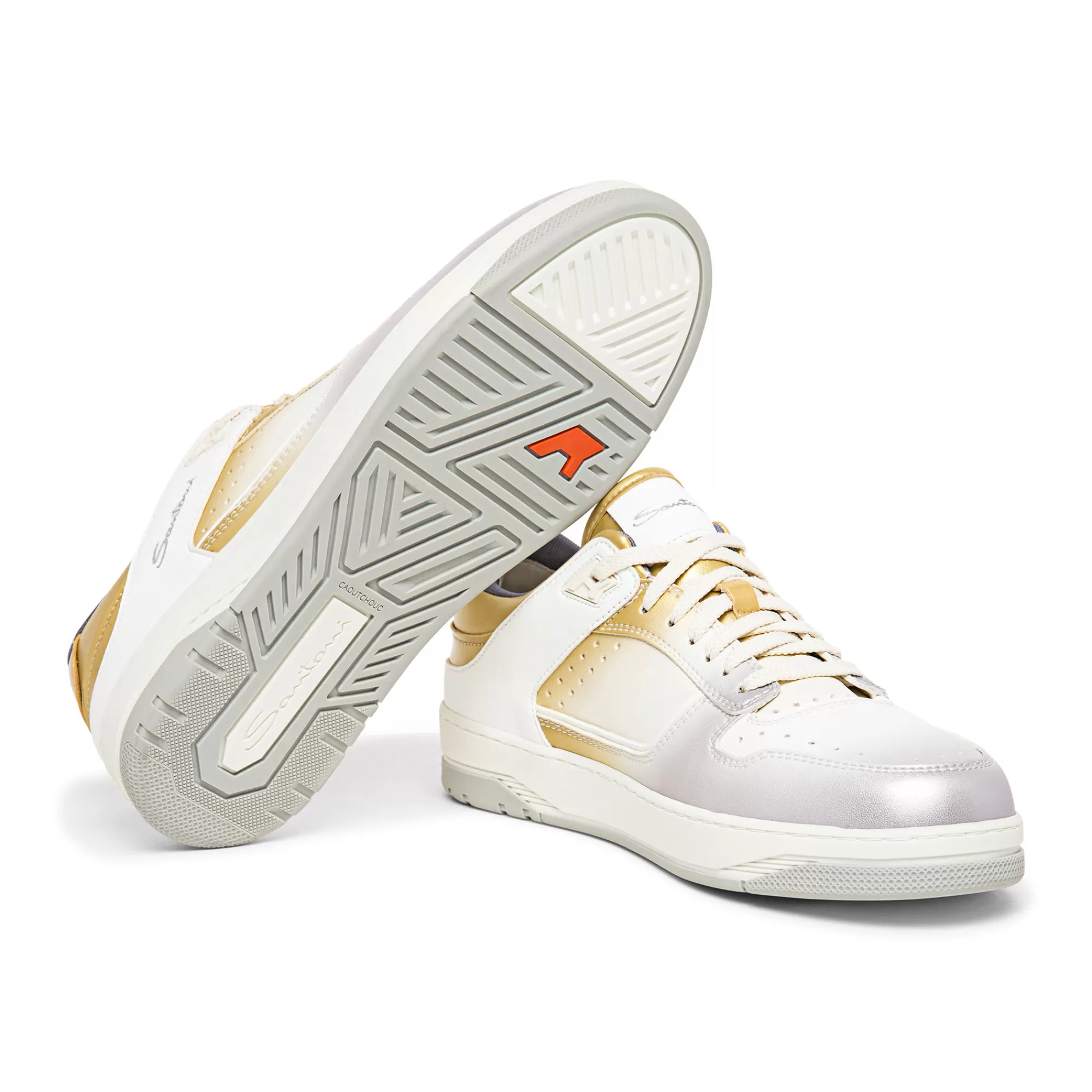 Cheap Sneaker Sneak-Air da uomo in pelle oro, bianca e argento Vedi tutte le calzature | Sneakers