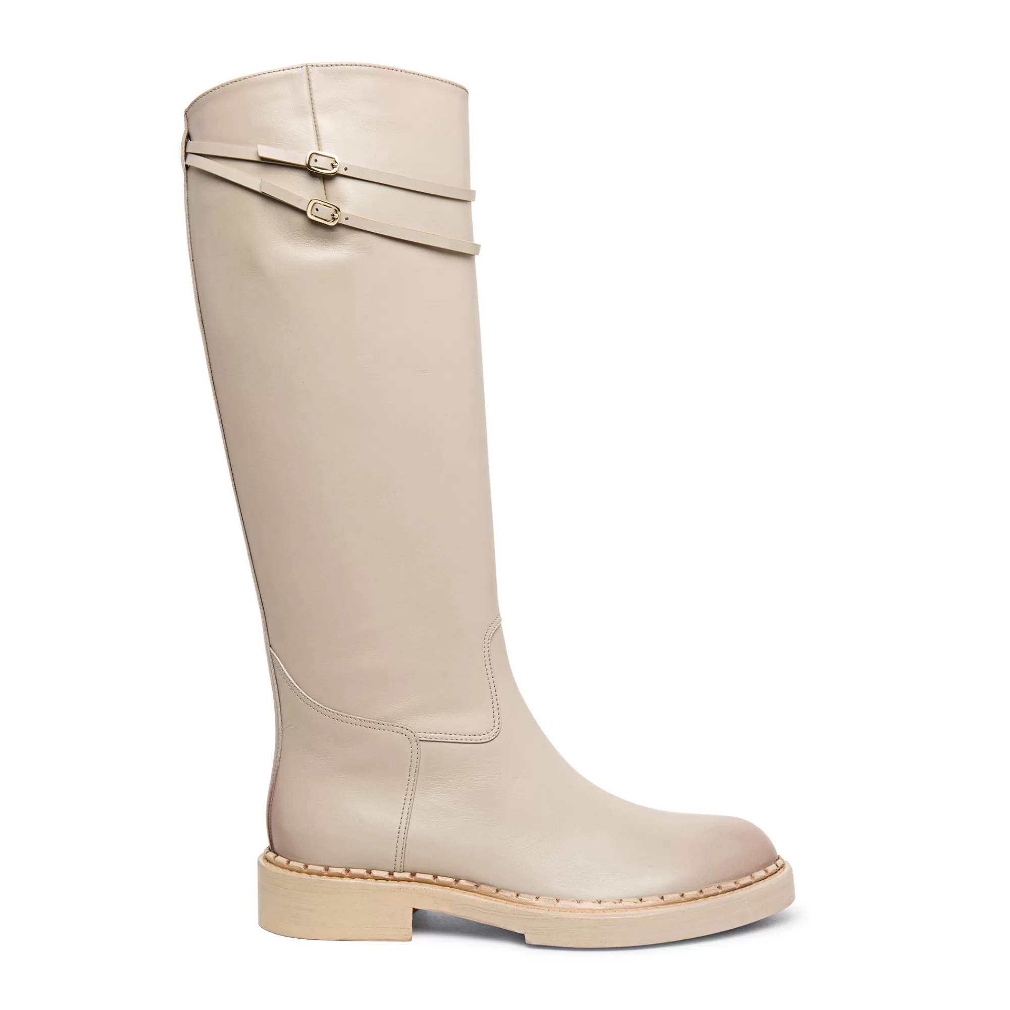 Flash Sale Stivale da donna in pelle beige Vedi tutte le calzature | Stivali & Stivaletti