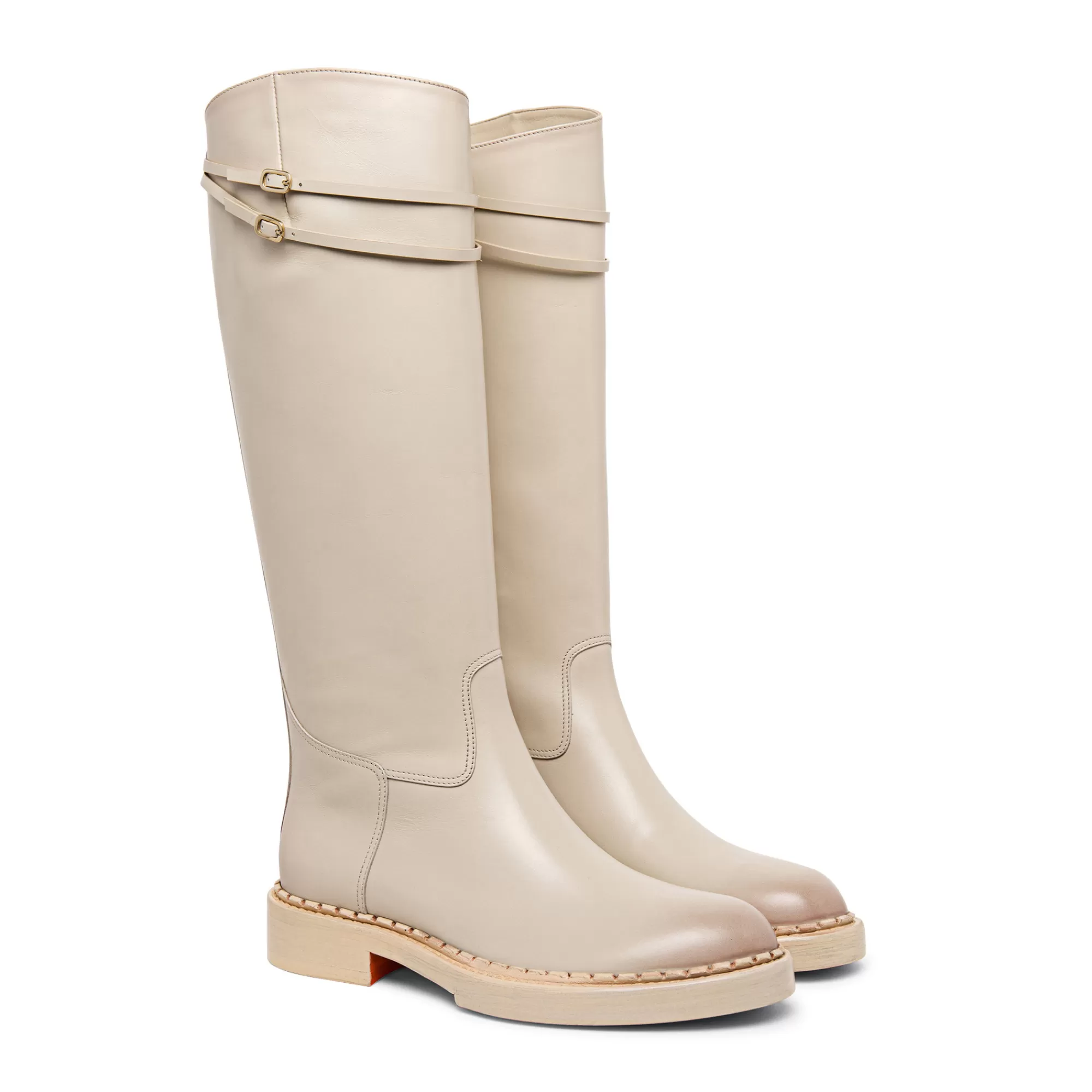 Flash Sale Stivale da donna in pelle beige Vedi tutte le calzature | Stivali & Stivaletti