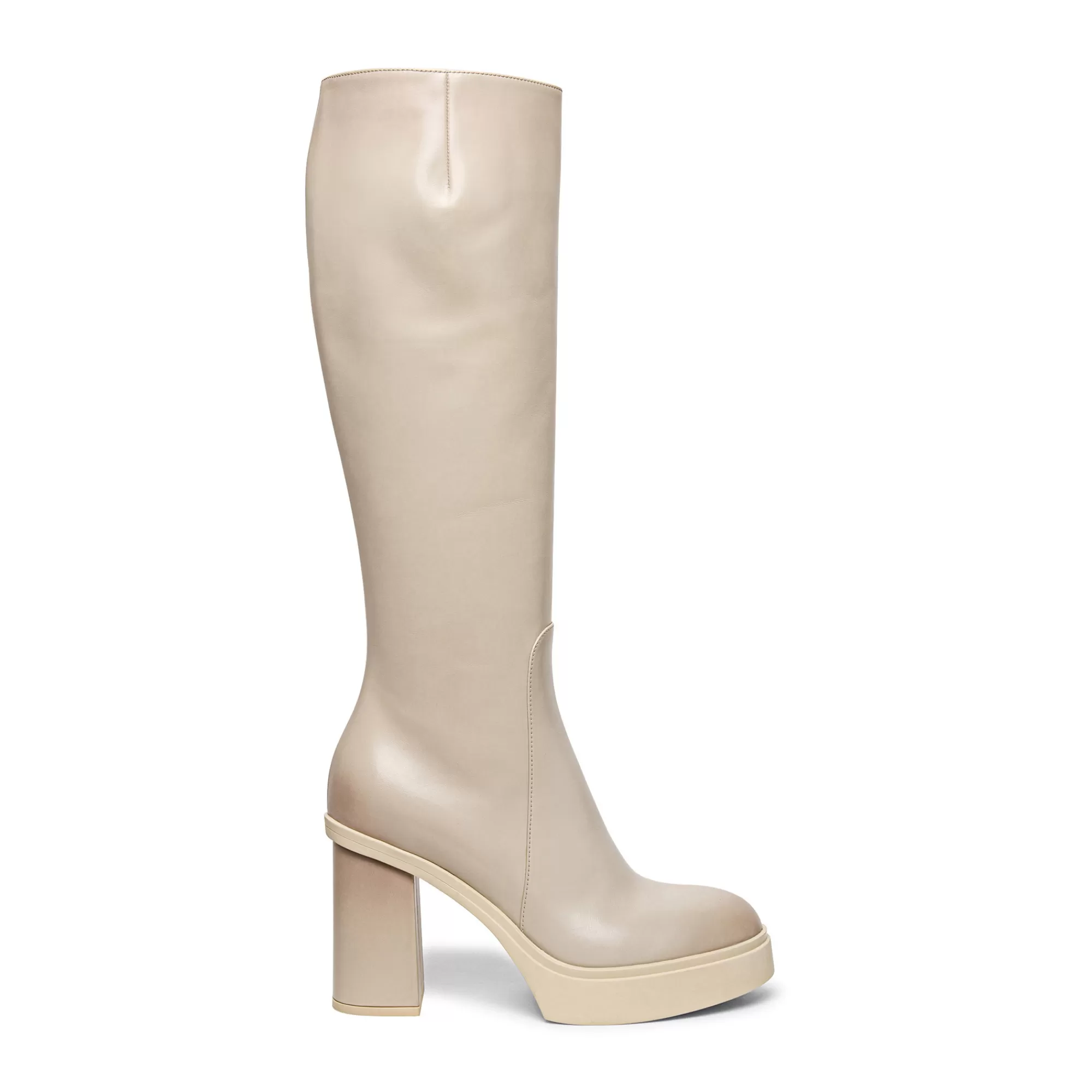 Store Stivale tacco alto da donna in pelle beige Vedi tutte le calzature | Stivali & Stivaletti