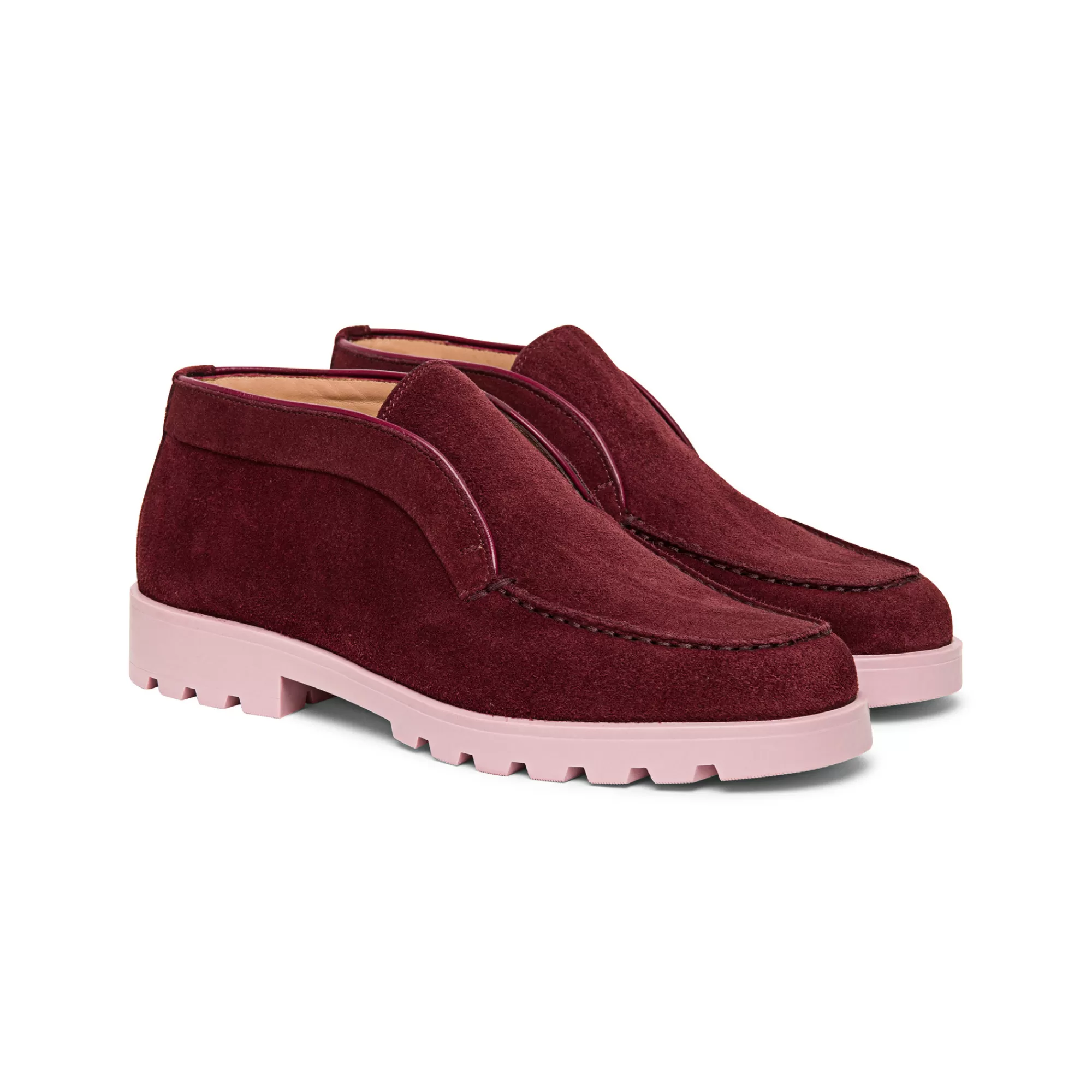 Store Stivaletto desert da donna in suede bordeaux e rosa Vedi tutte le calzature | Scarpe basse