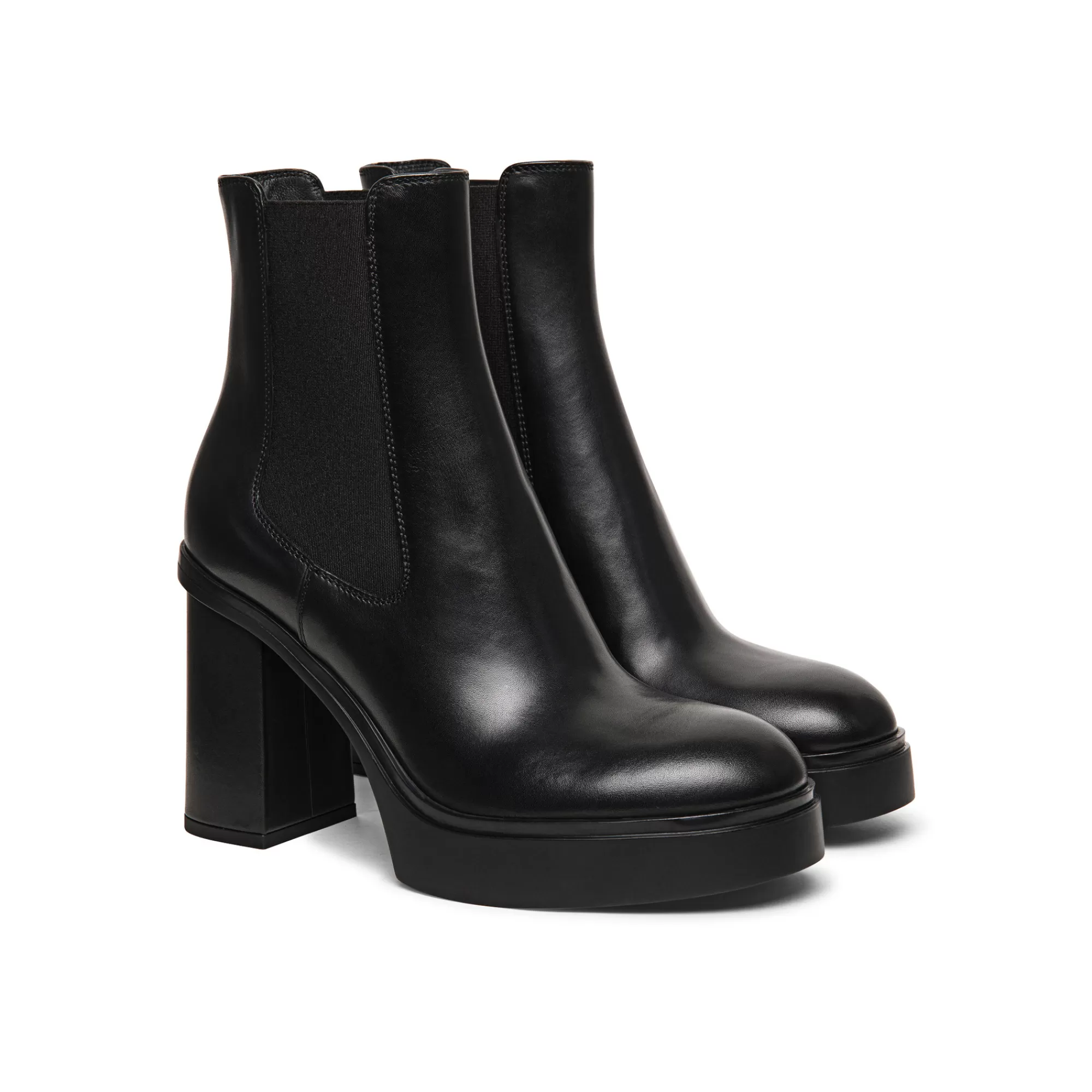 Sale Stivaletto tacco alto da donna in pelle nera Vedi tutte le calzature | Stivali & Stivaletti