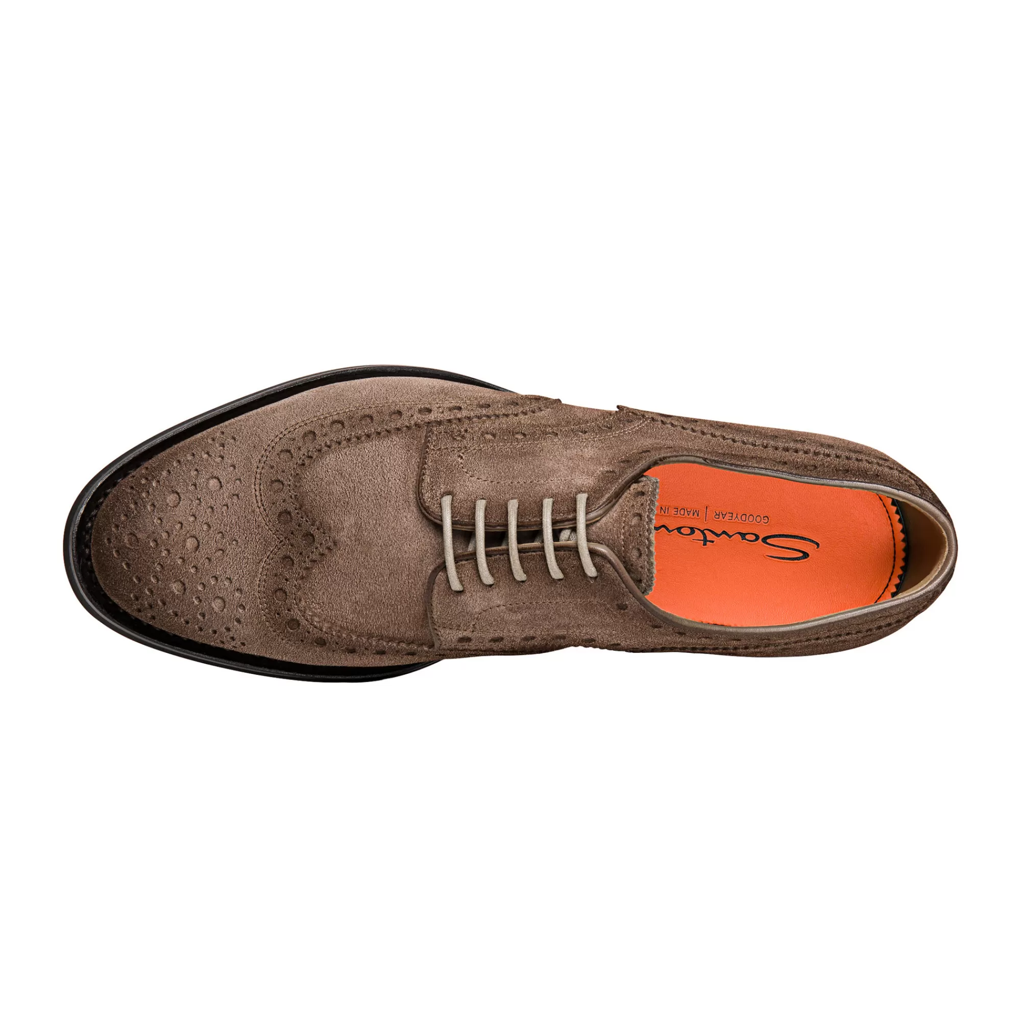 Shop Stringata derby brogue da uomo in suede tortora Vedi tutte le calzature | Stringate