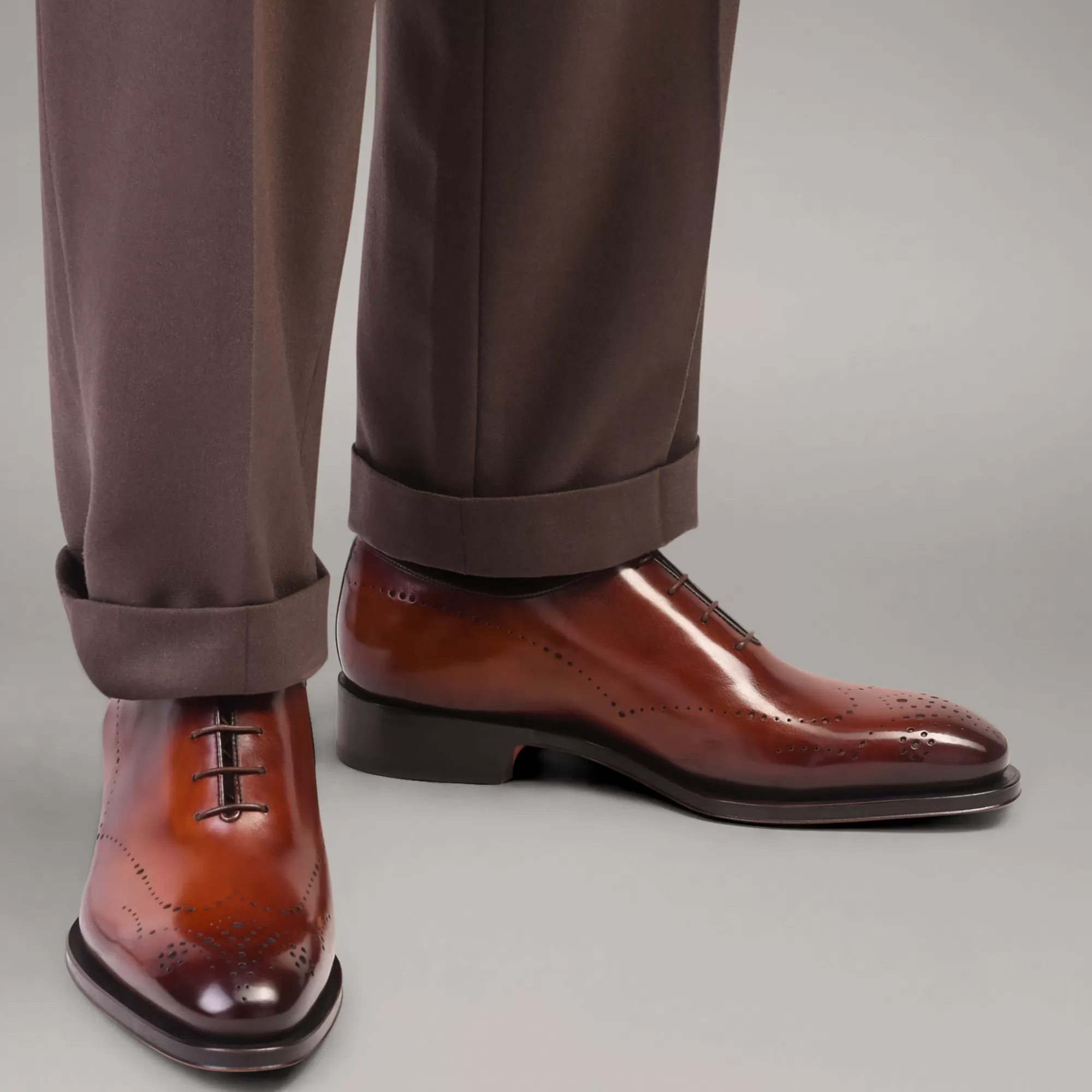 Cheap Stringata Oxford da uomo in pelle marrone Vedi tutte le calzature | Stringate